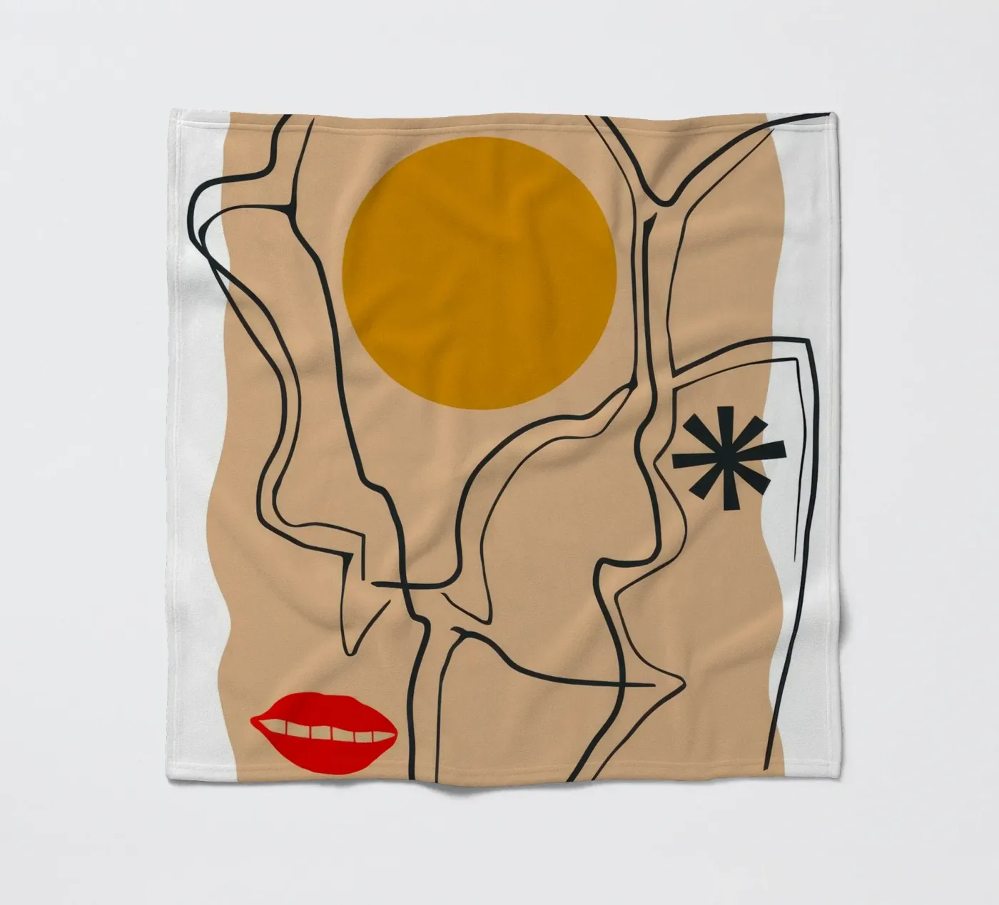 Lineaire gezichtsuitdrukking fleecedeken van Terra Tone