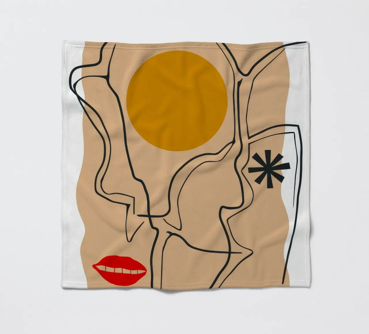 Linear Face Expression fleece blanket by Terra Tone