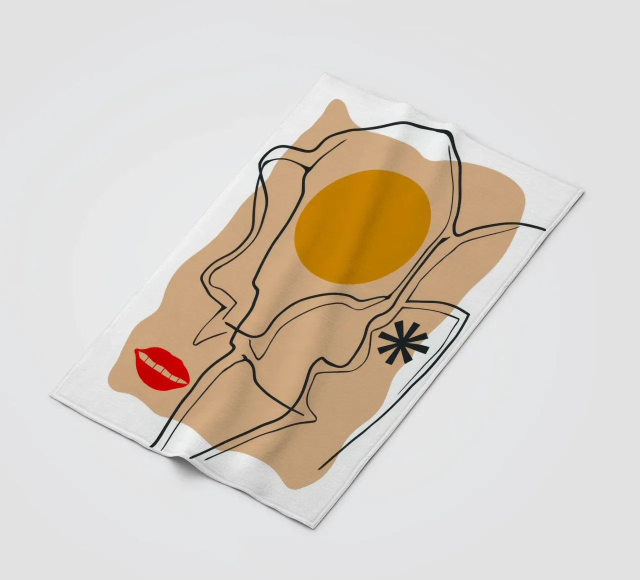 Linear Face Expression fleece blanket by Terra Tone