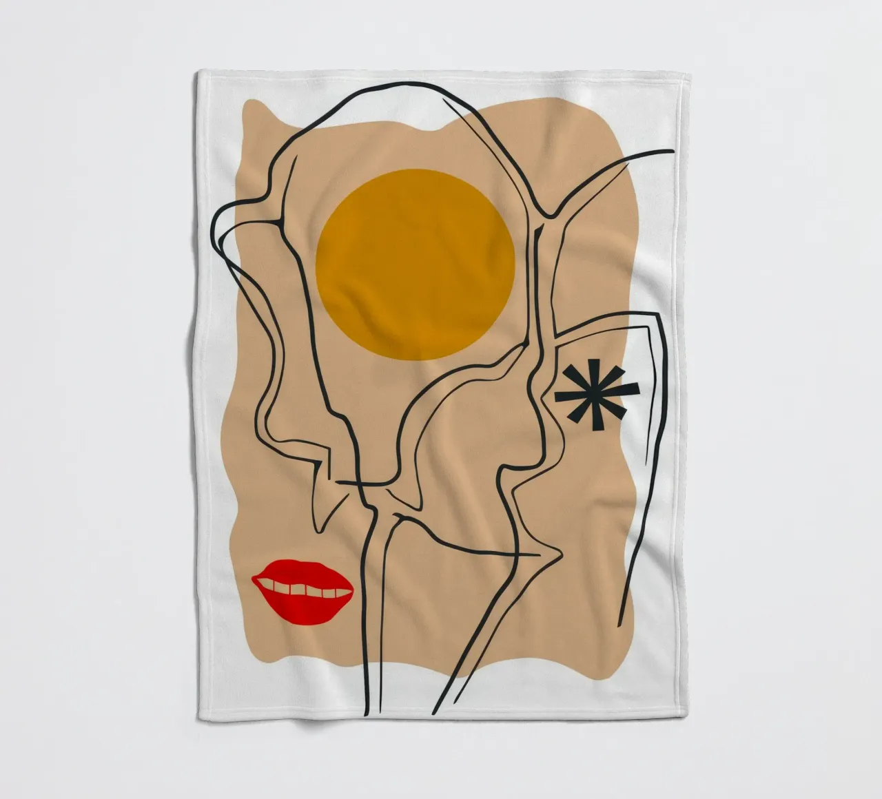 Linear Face Expression fleece blanket by Terra Tone