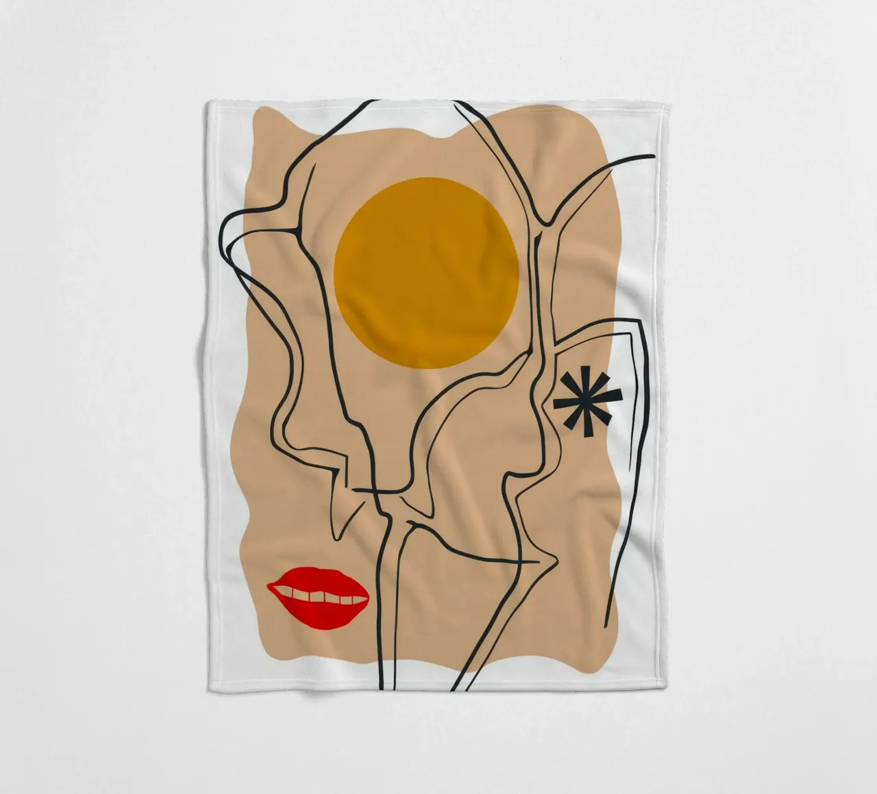 Linear Face Expression fleece blanket by Terra Tone
