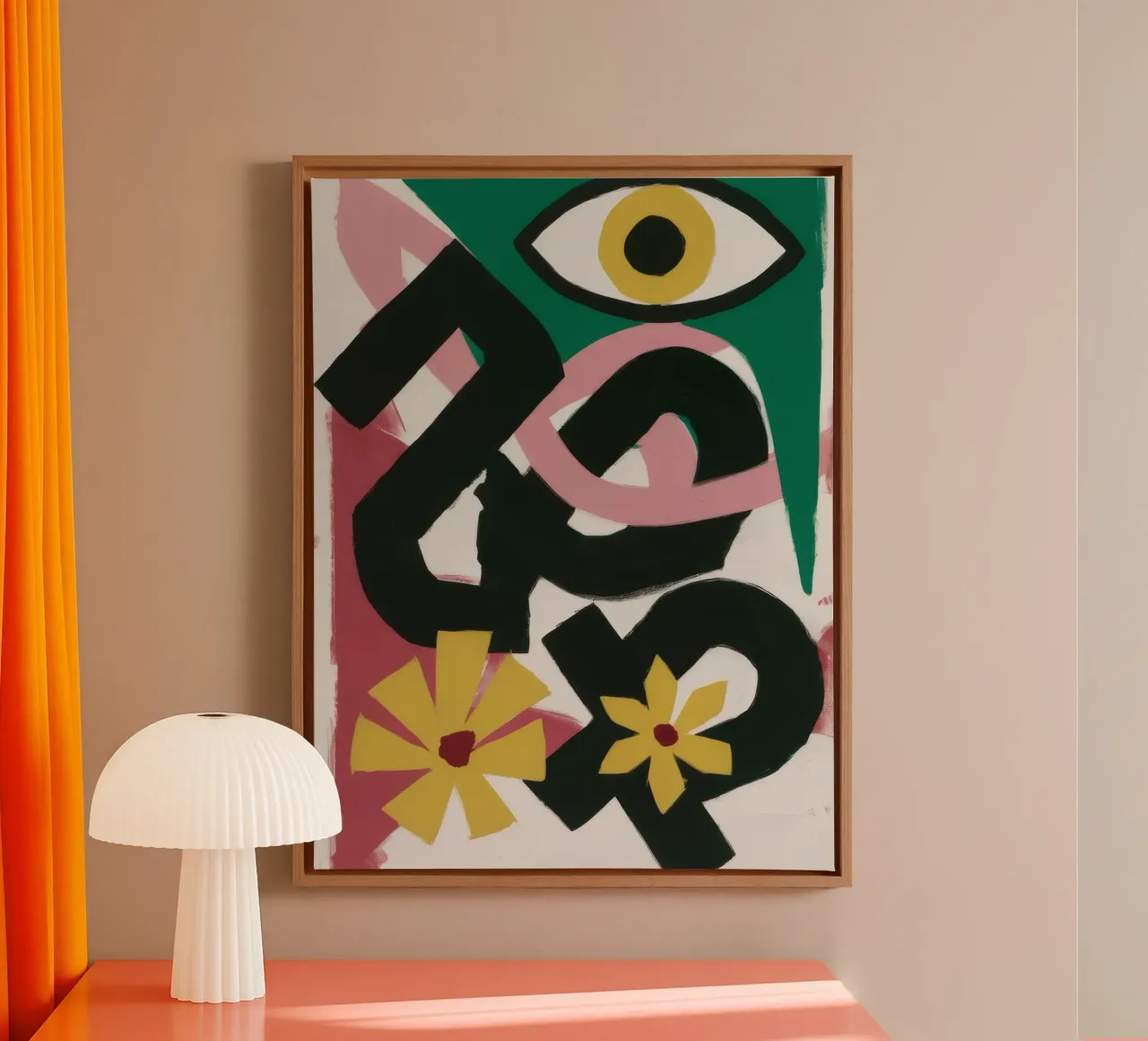 Abstract Carnival Forms canvas with Floater frame by Terra Tone