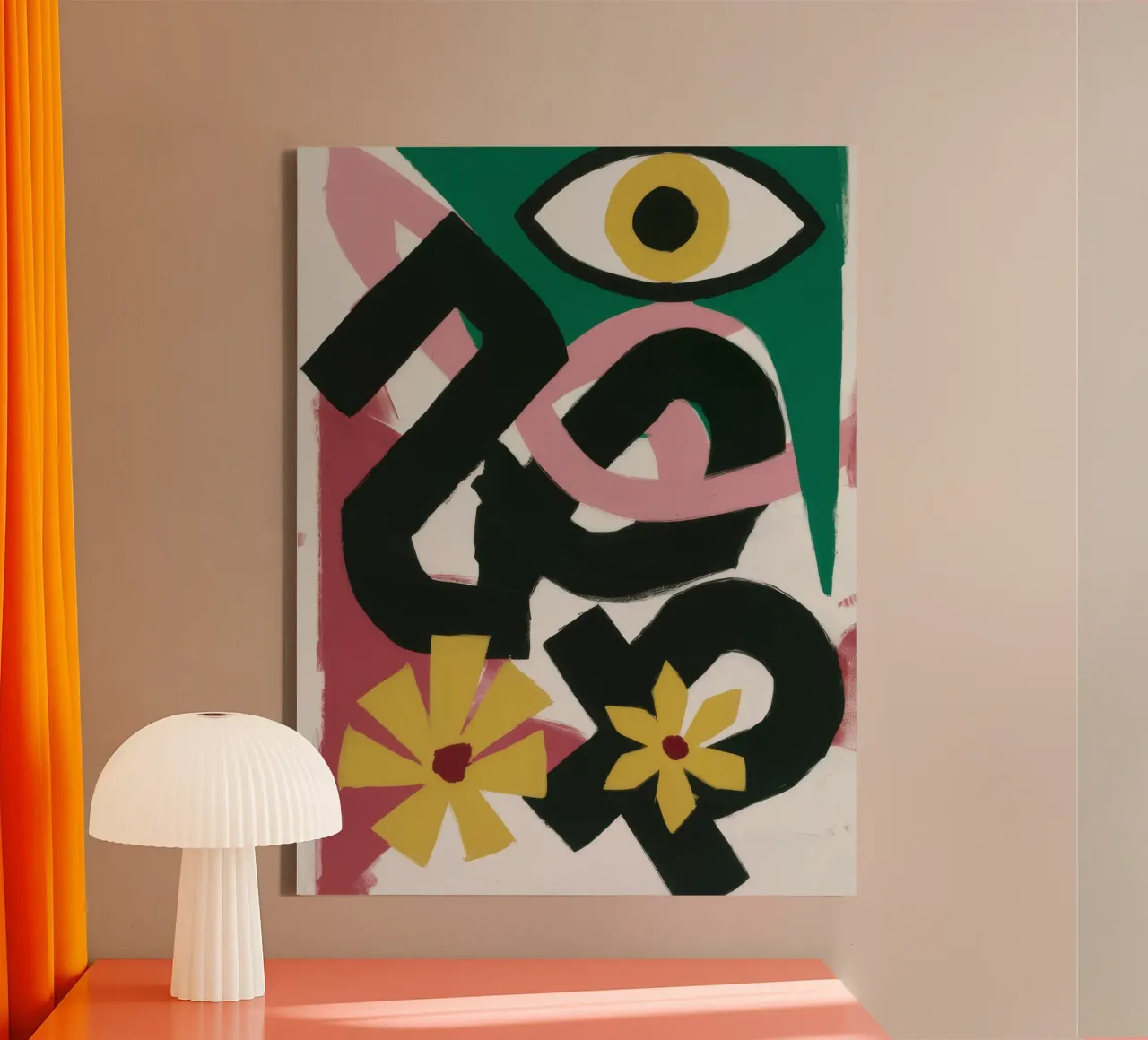 Abstract Carnival Forms canvas with Floater frame by Terra Tone