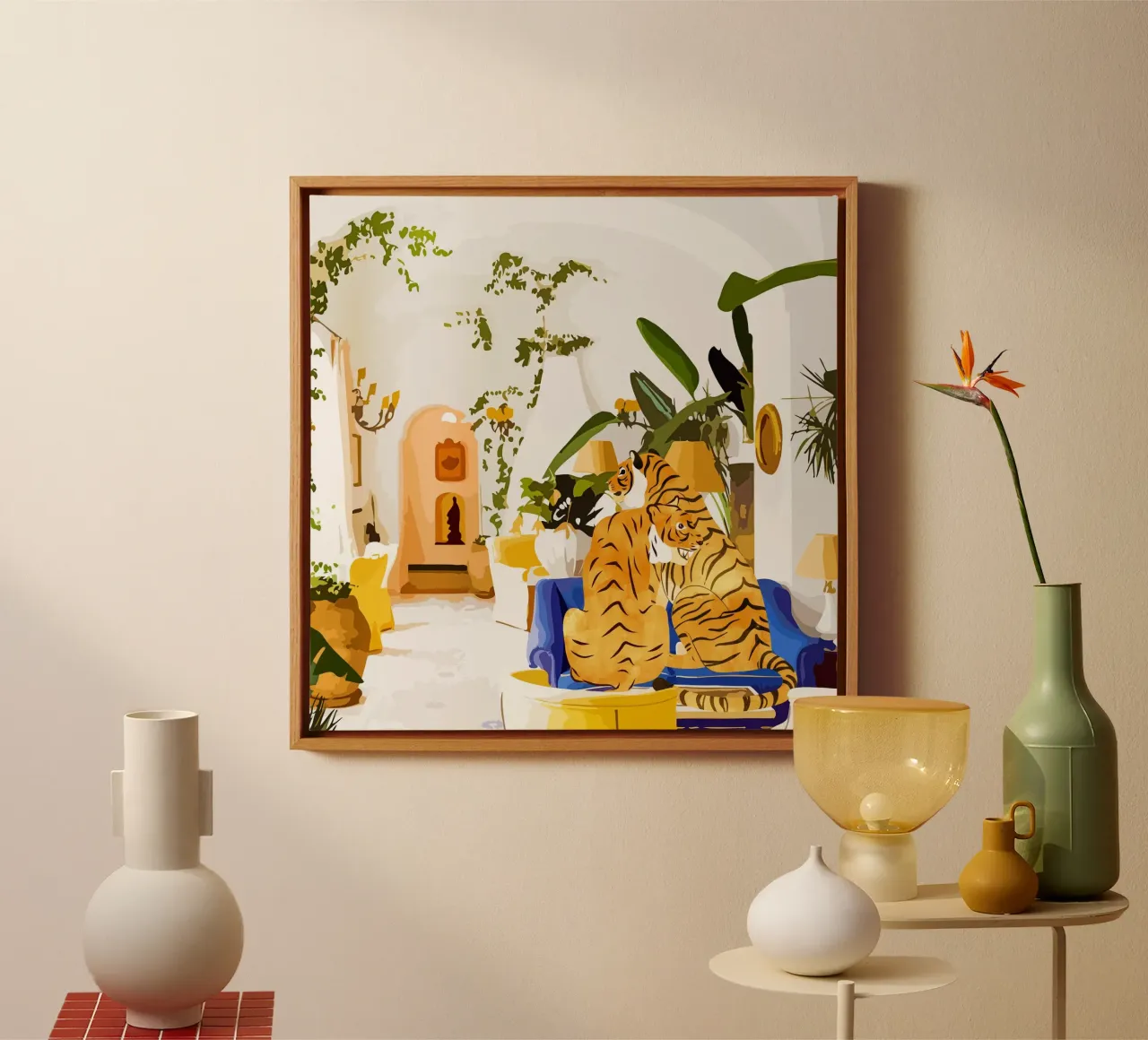 Tijgerreservaat Villa canvas met Baklijst van 83oranges