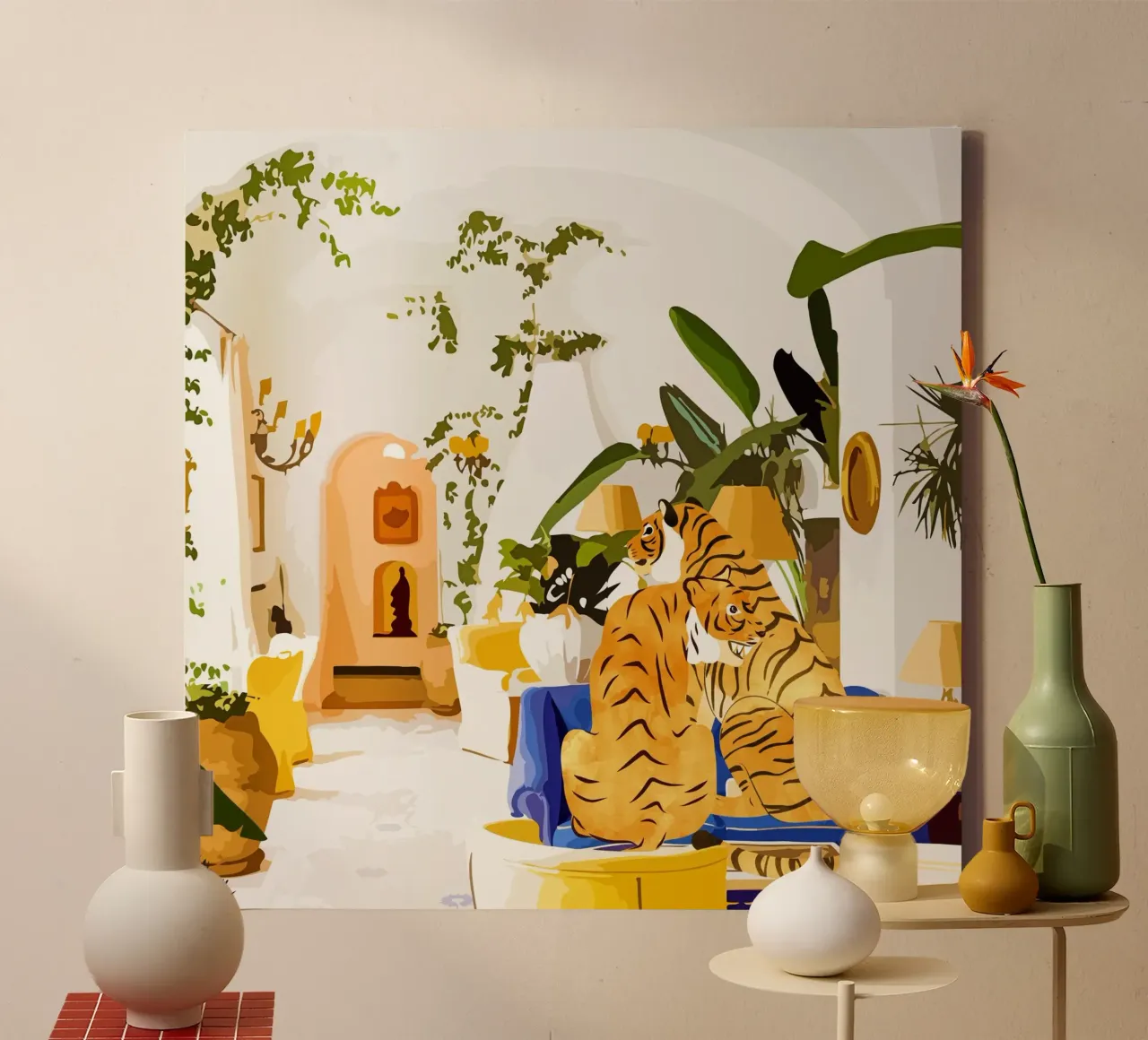 Tijgerreservaat Villa canvas met Baklijst van 83oranges