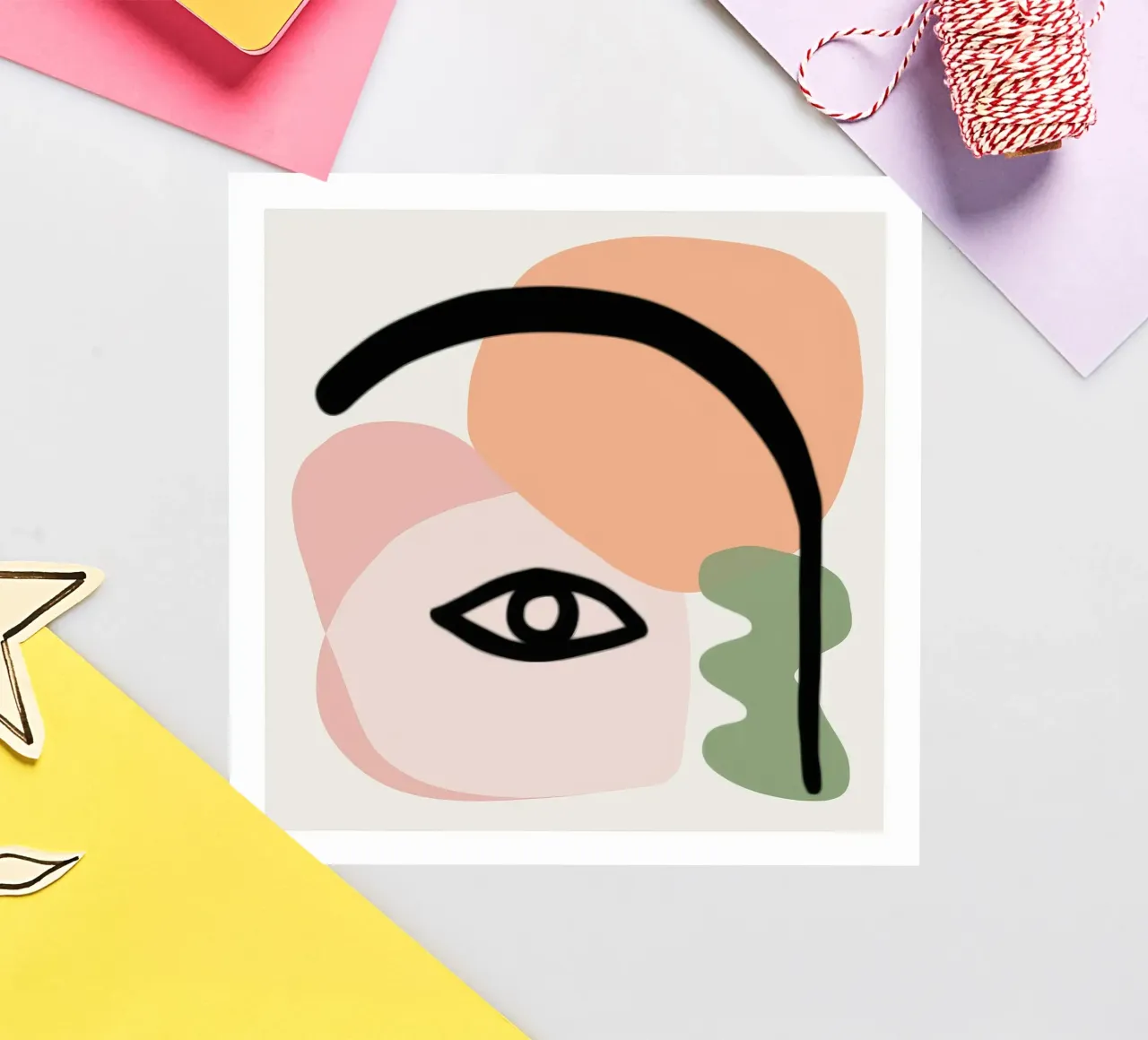 Pastellfarbener Blick auf die Form Sticker von Terra Tone