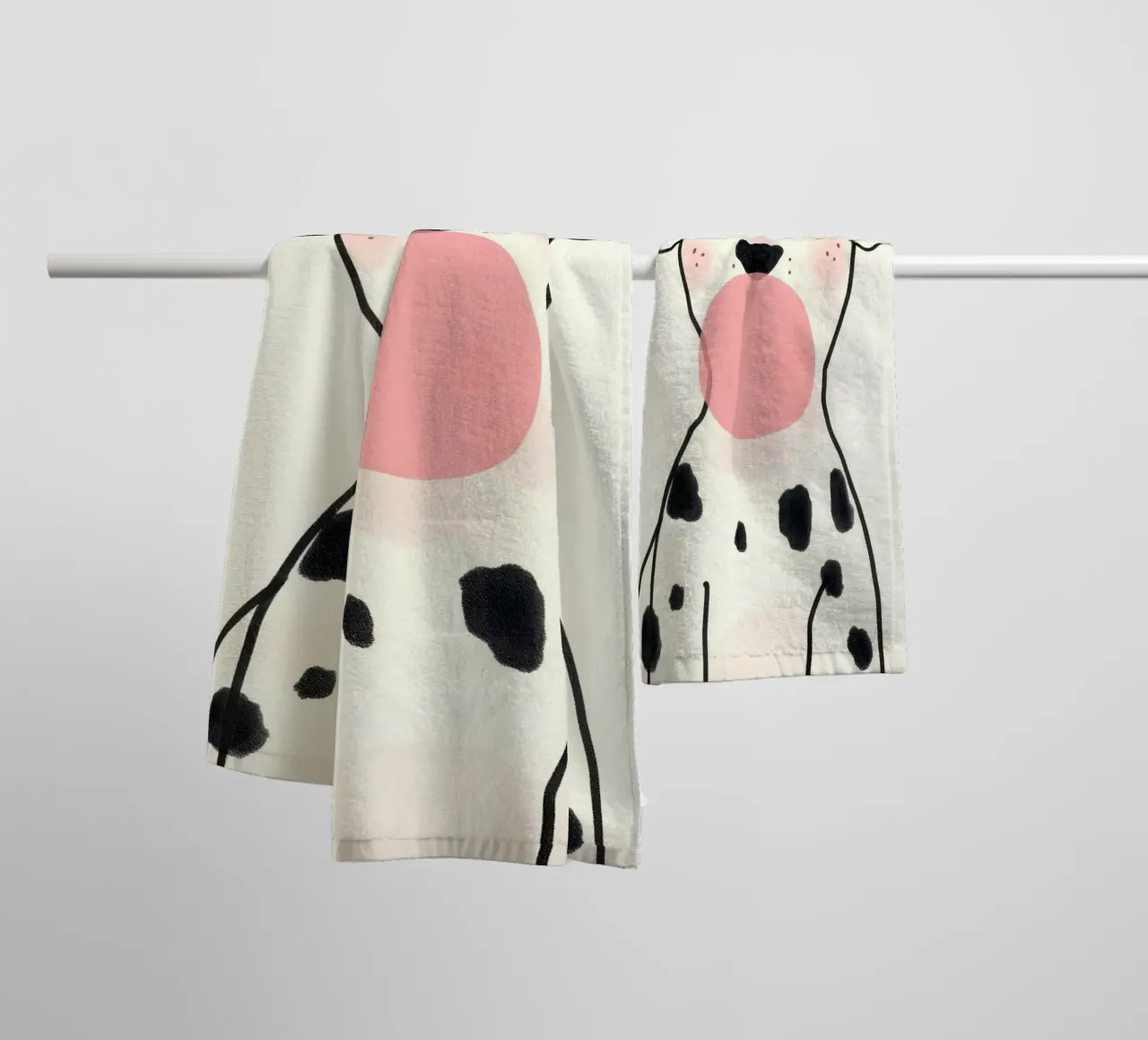 Bubble Gum Dalmatian towel by 83oranges