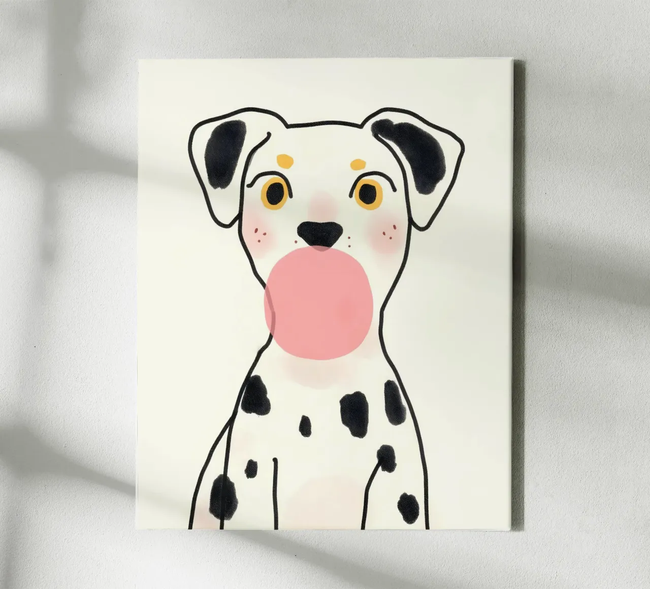 Bubble Gum Dalmatian canvas by 83oranges