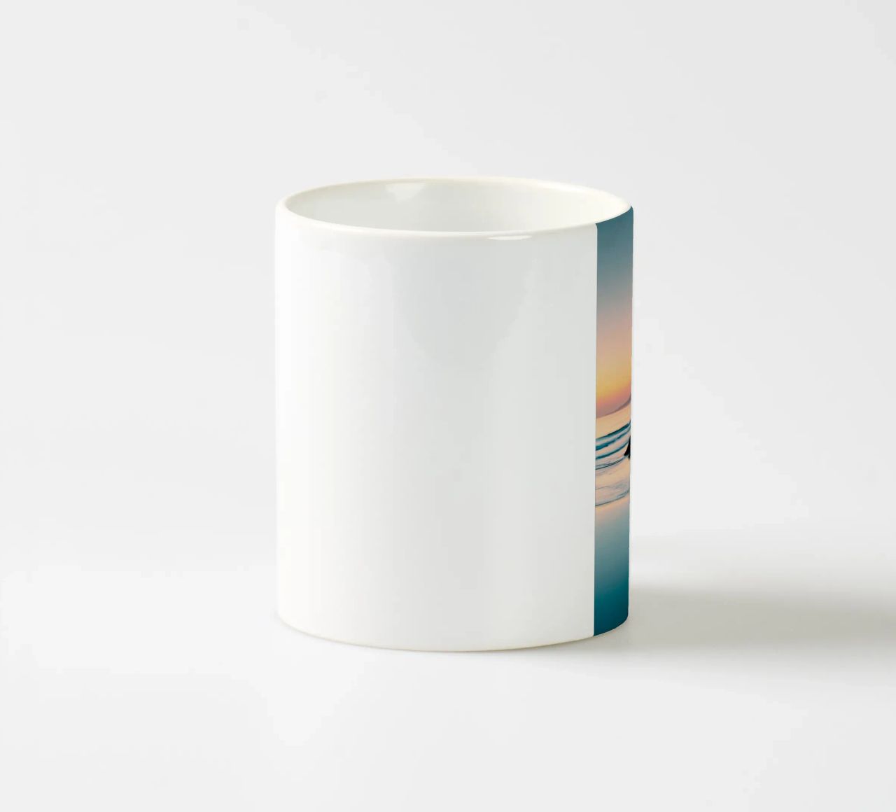 Tramonto in spiaggia tazza in ceramica da Indigo Tides Art
