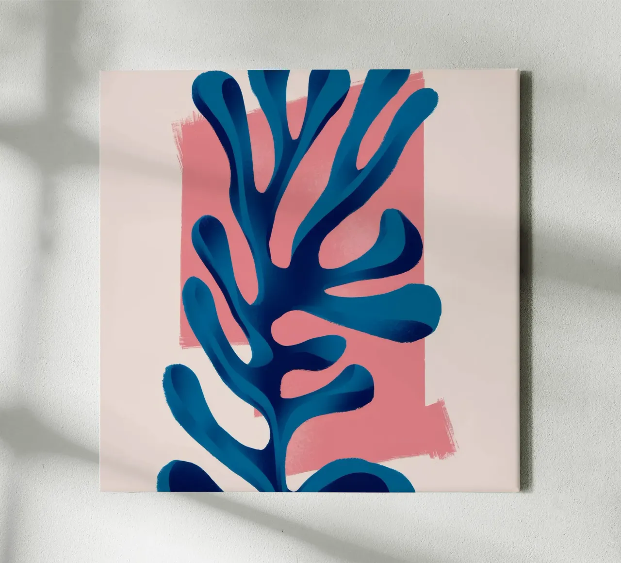 Cerulean Algae Form canvas with Floater frame by Terra Tone