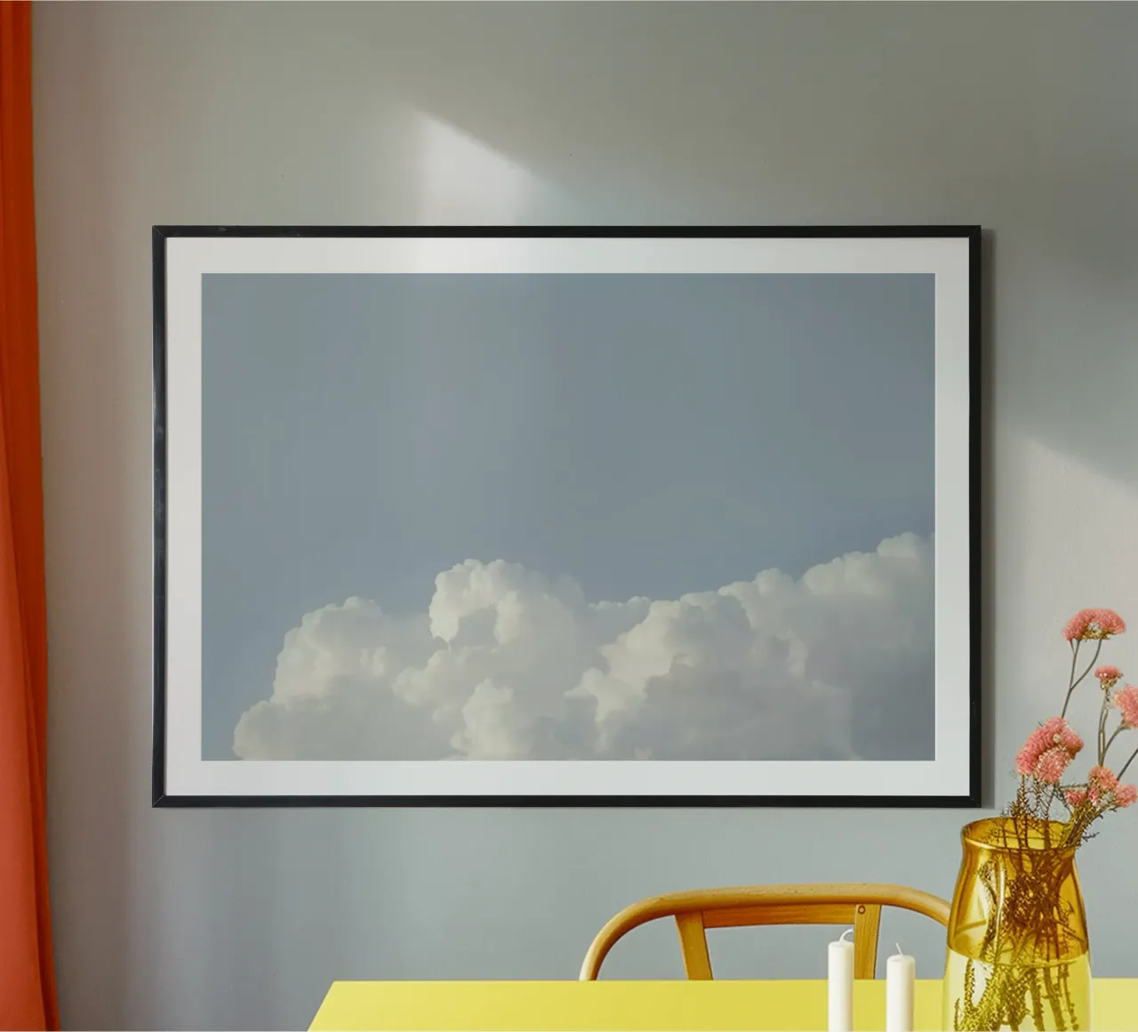 Cloud Sky Pastel poster con telaio in alluminio da George Griefy