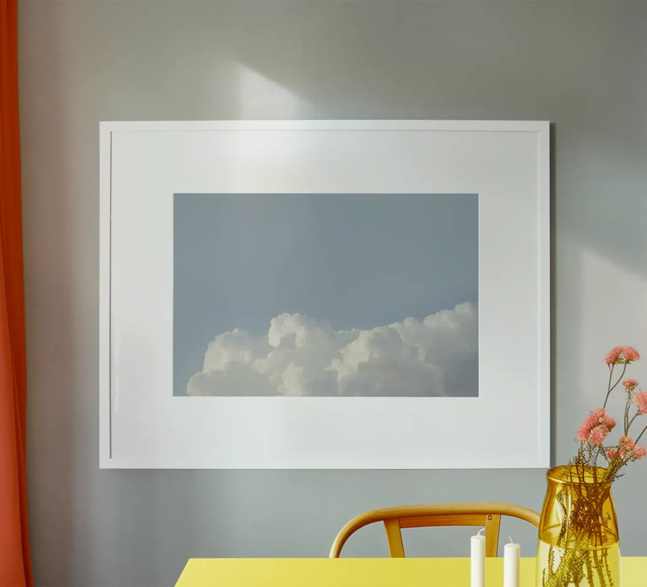 Cloud Sky Pastel poster con telaio in alluminio da George Griefy