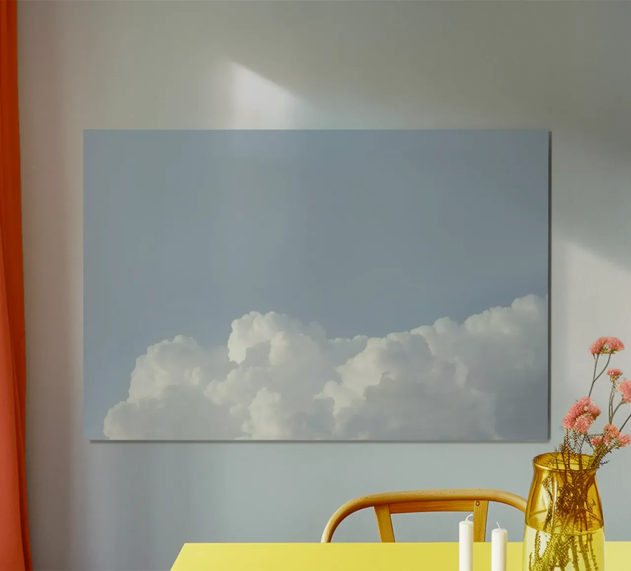 Cloud Sky Pastel poster con telaio in alluminio da George Griefy
