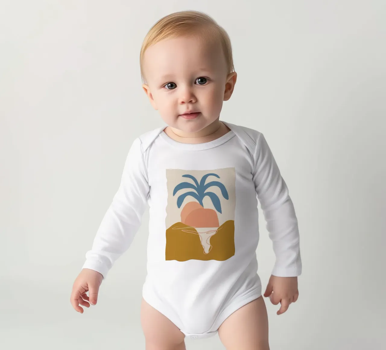 Tramonto tropicale astratto body neonato maniche lunghe da Terra Tone