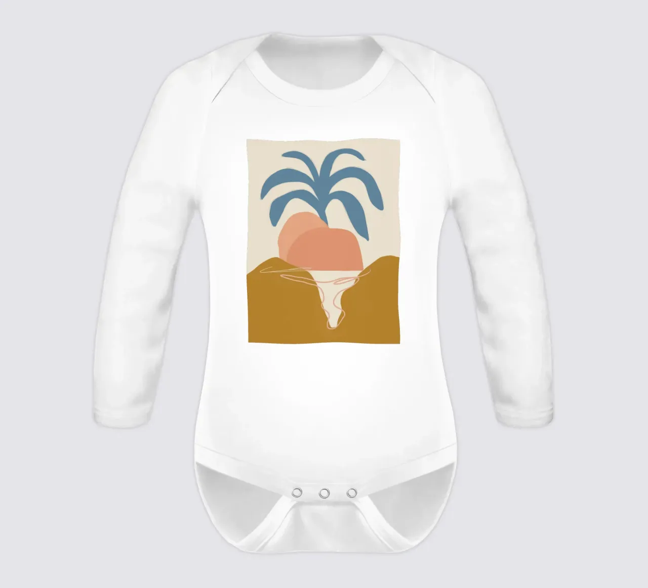 Tramonto tropicale astratto body neonato maniche lunghe da Terra Tone