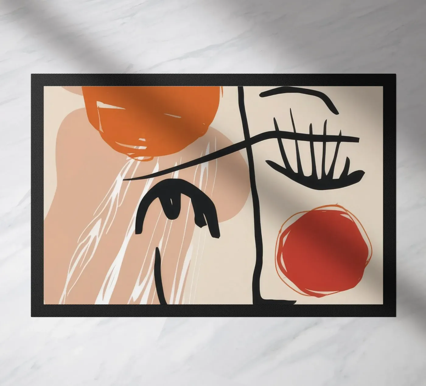 Scribbled Sun Visage doormat by Terra Tone