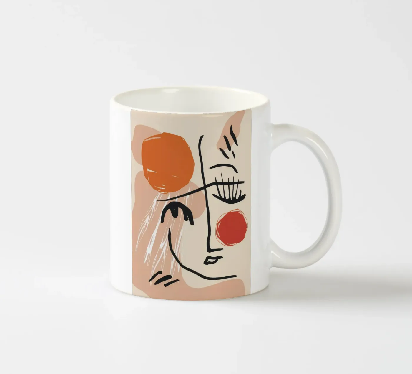 Scribbled Sun Visage ceramic mug by Terra Tone