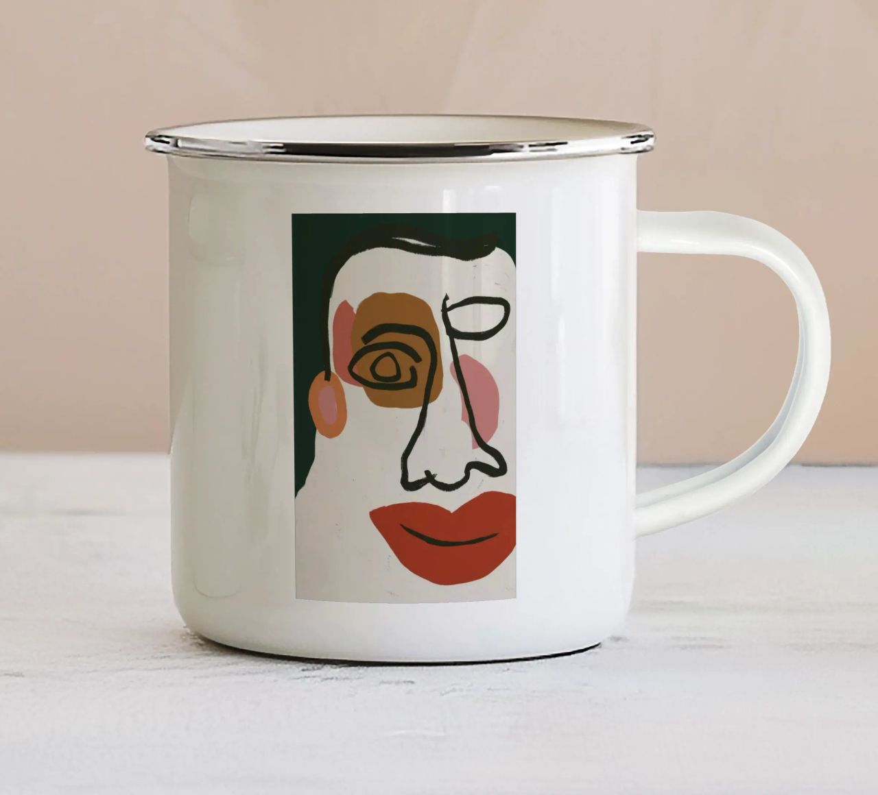 Sguardo frammentato tazza in smalto da Terra Tone