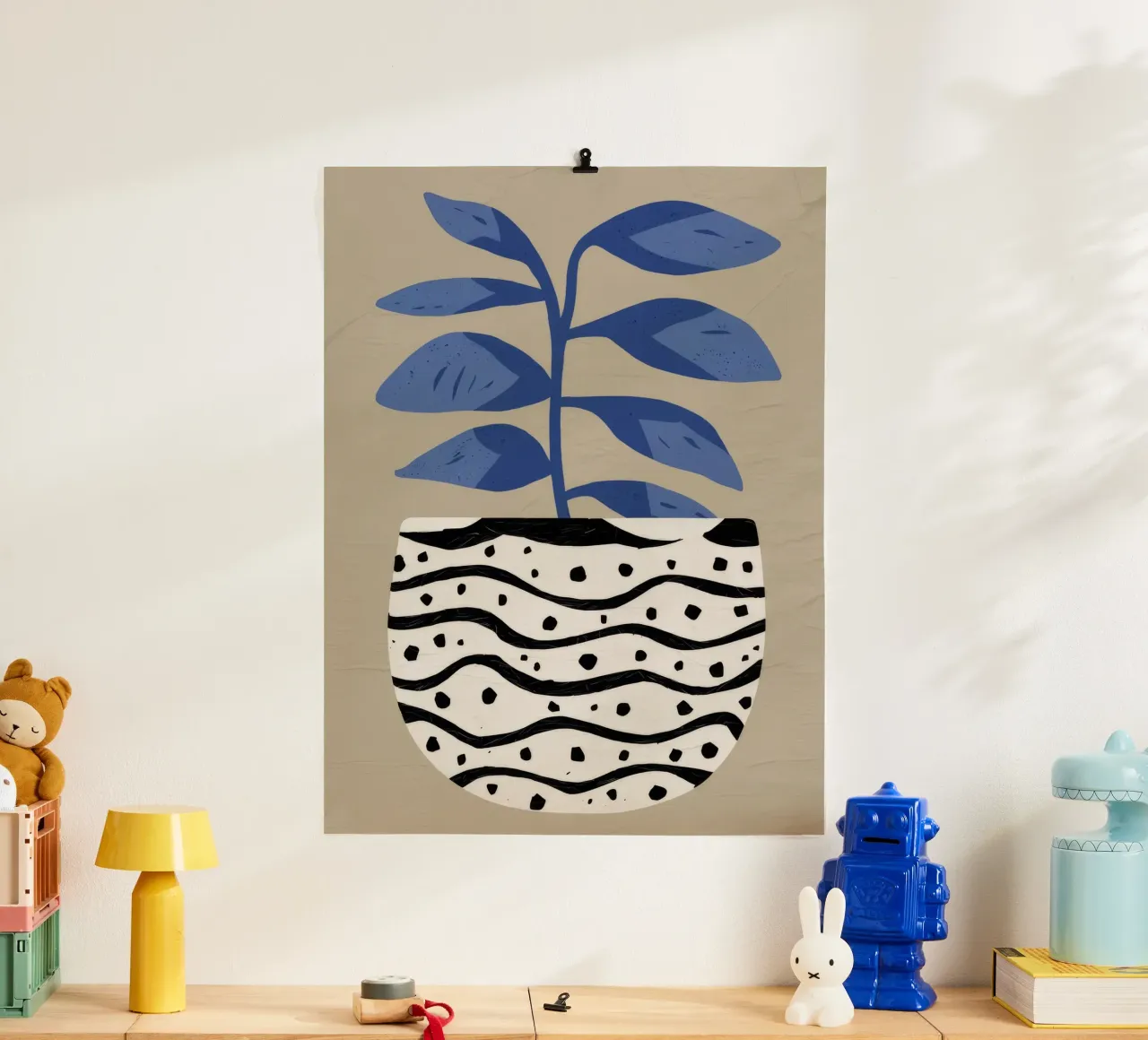 Maceta ondulada Botanics poster de Terra Tone