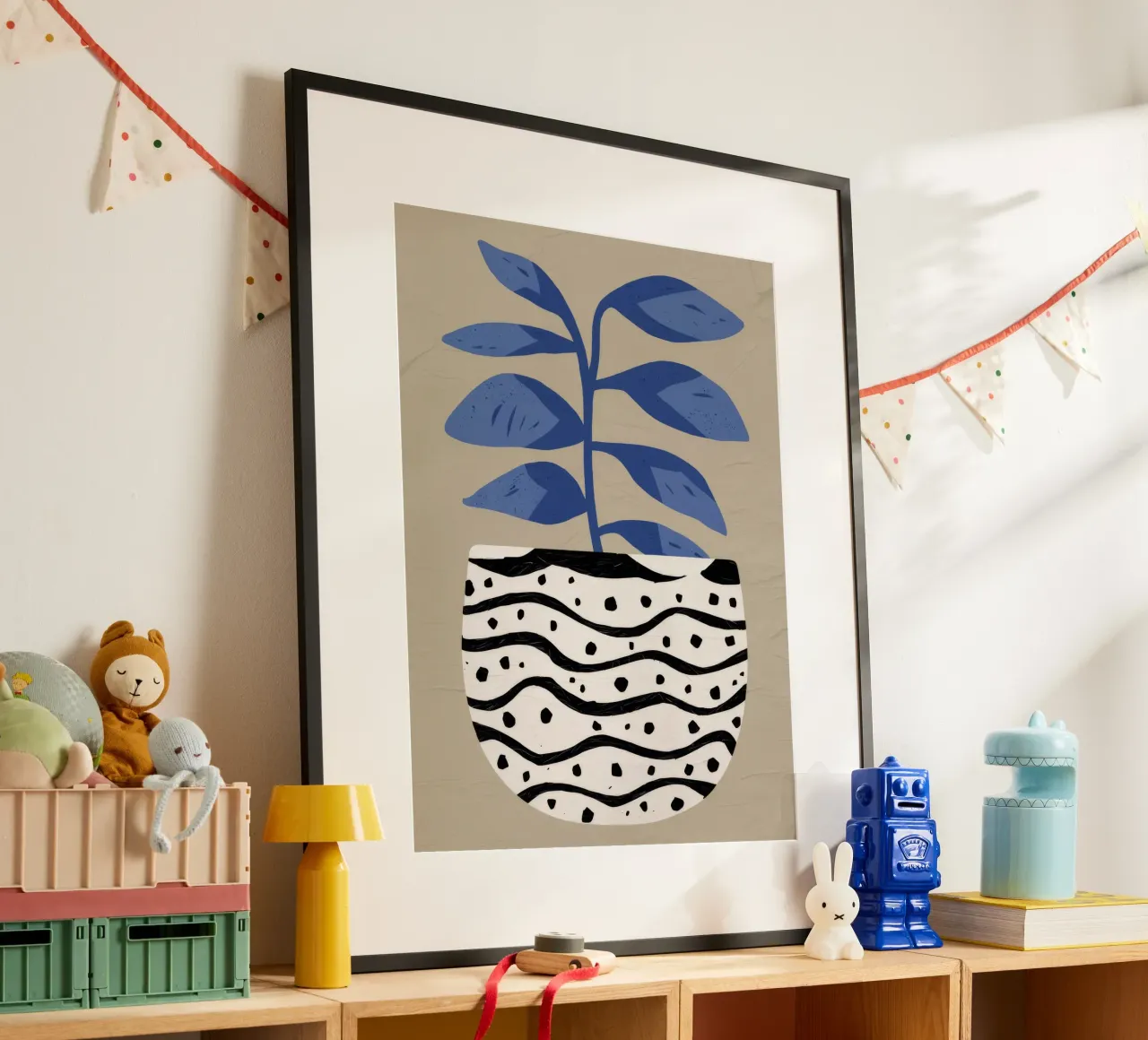 Maceta ondulada Botanics poster de Terra Tone