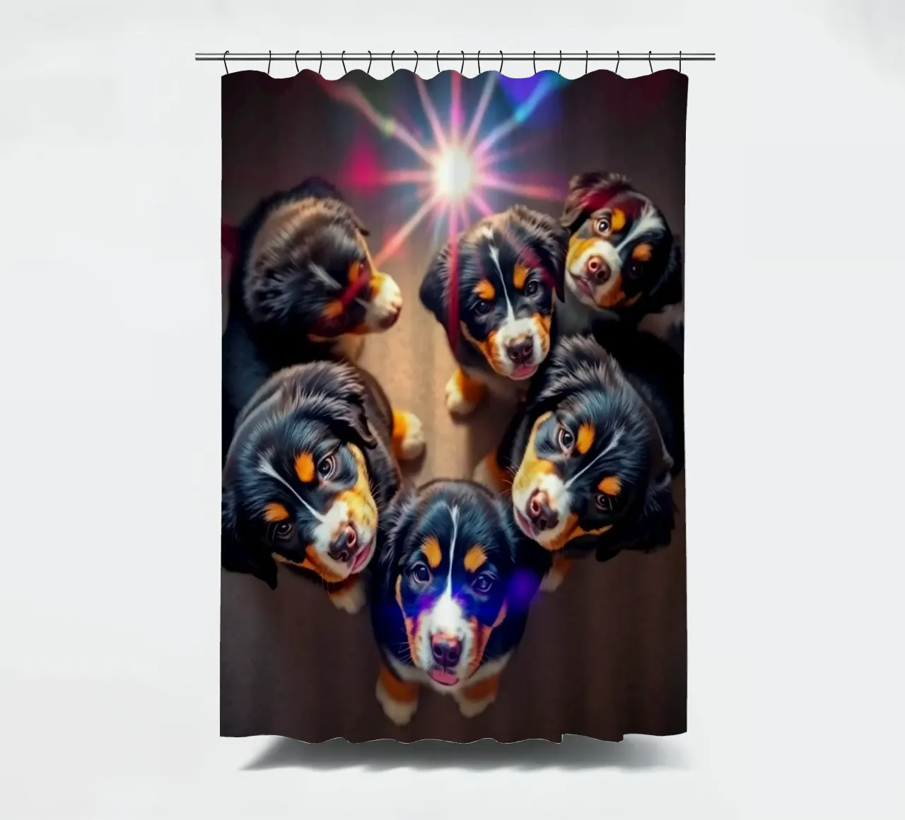 cute little puppies #73 shower curtain by Yumis.Beargang.and.Me