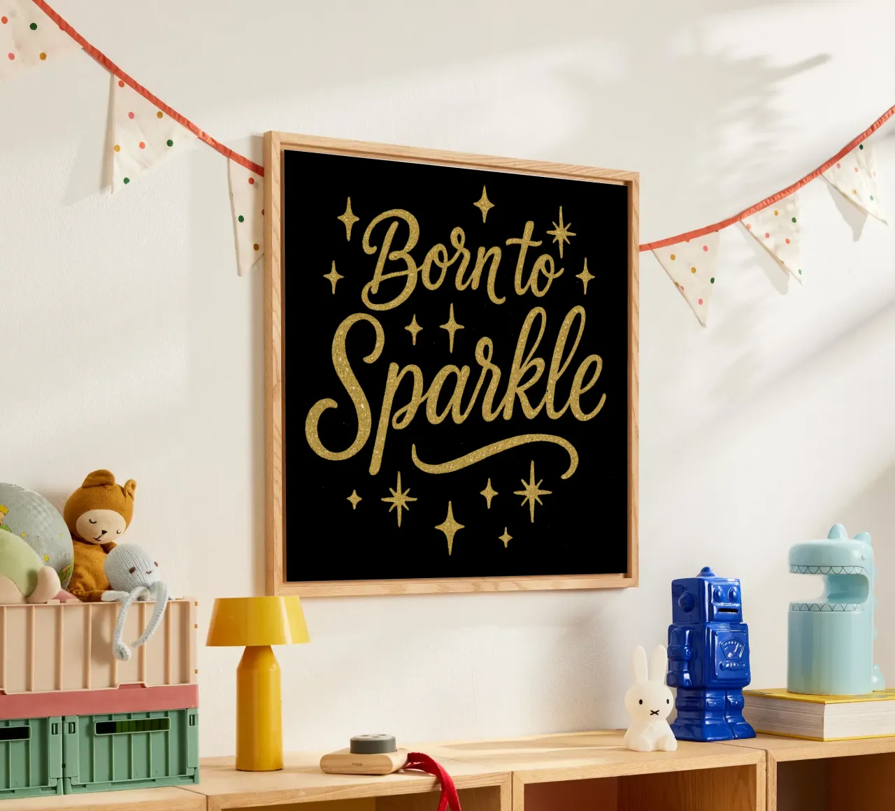 Born To Sparkle con Glittering text art 1 metacrilato de DesignDoodle