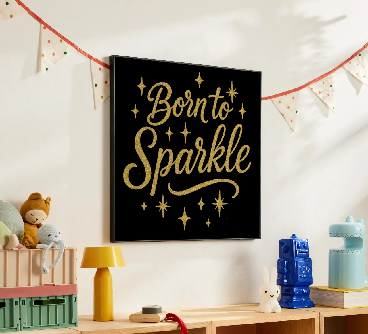 Born To Sparkle con Glittering text art 1 aluminio dibond de DesignDoodle