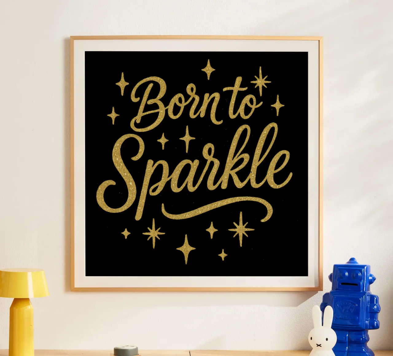 Born To Sparkle avec Glittering text art 1 poster de DesignDoodle