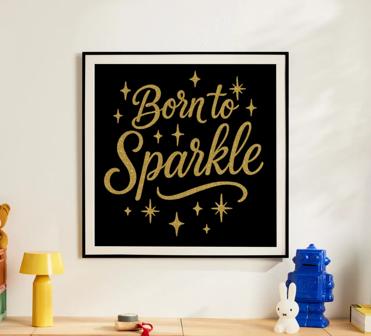 Born To Sparkle avec Glittering text art 1 poster de DesignDoodle