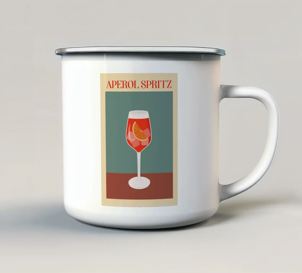 Aperol Spritz tazza in smalto da Trabolt Design