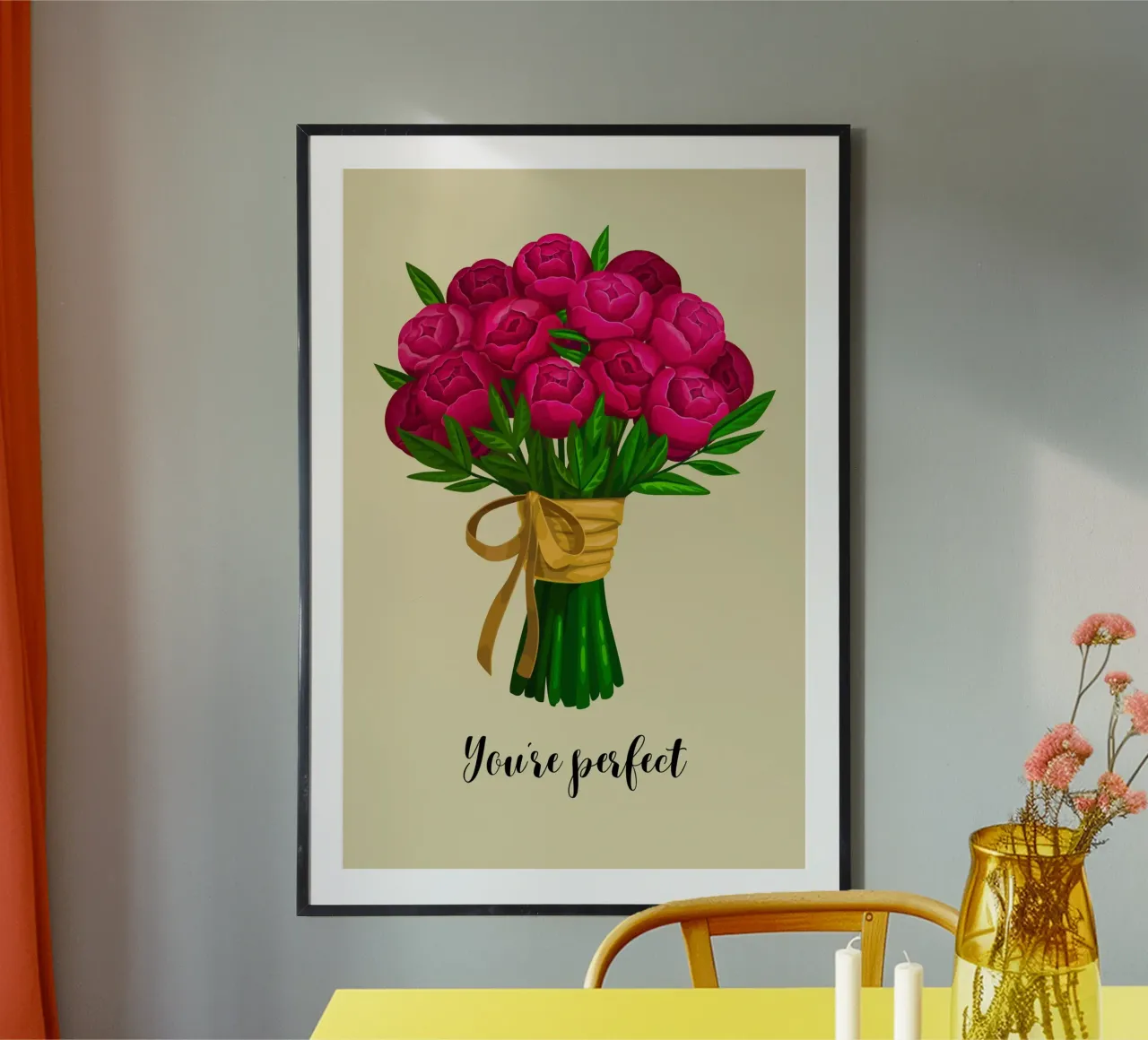 You´re perfect poster with wooden frame by AESTHETIC VIBES by Isabel