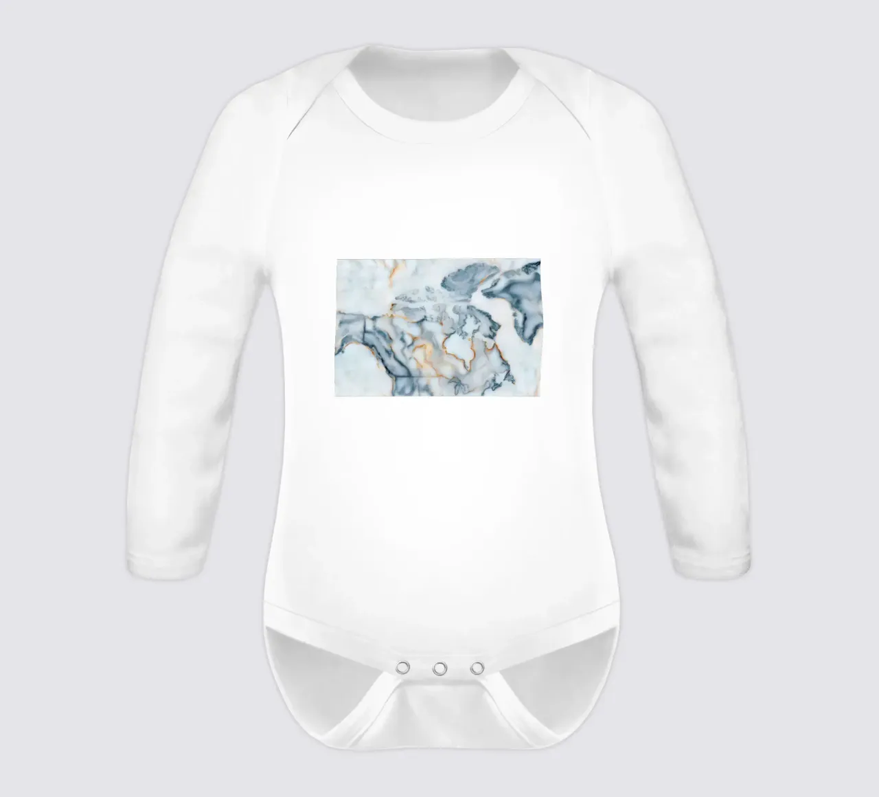 Canada Marble Map long-sleeve baby romper by Octavian