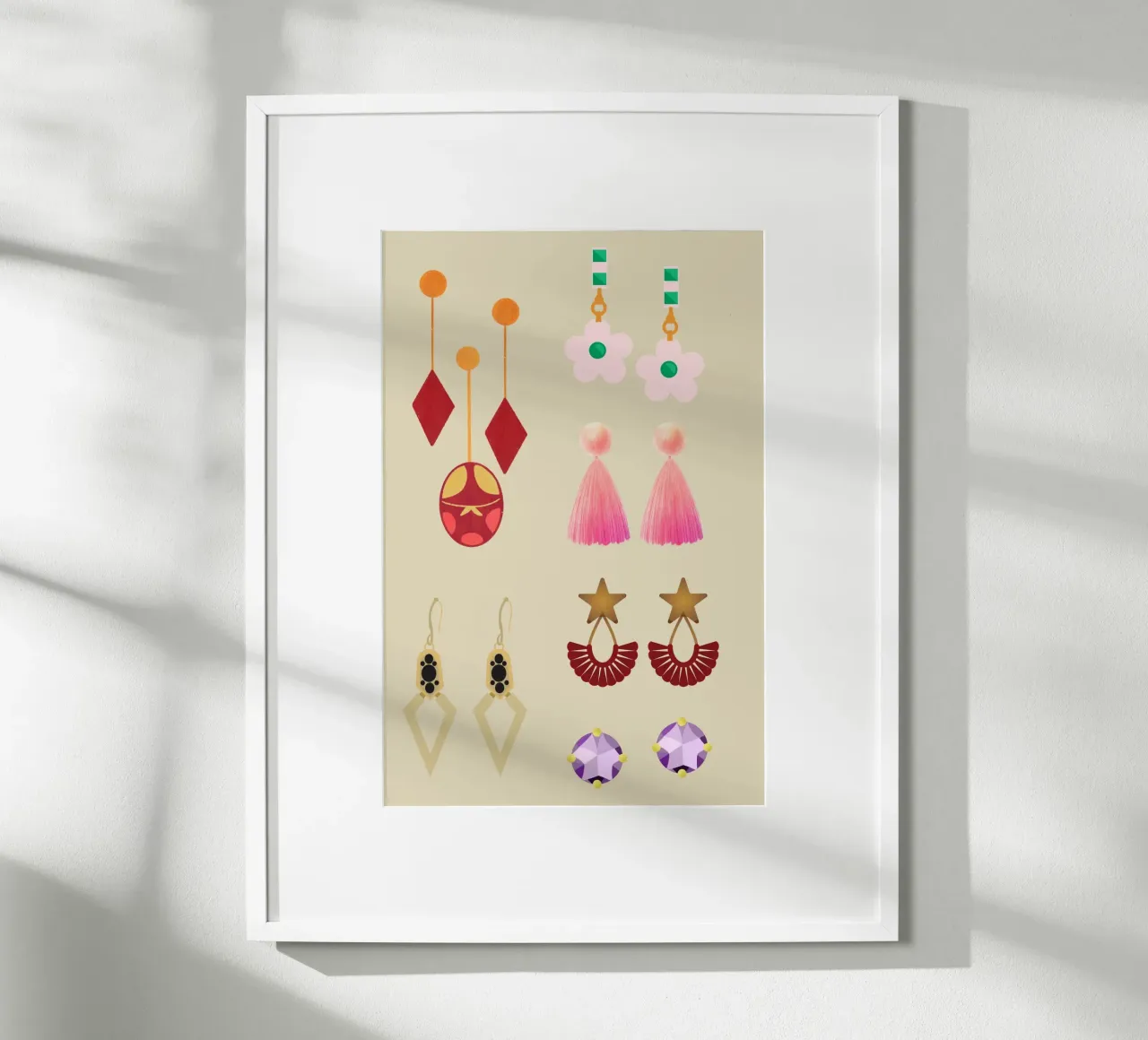 Earrings poster with plastic frame by AESTHETIC VIBES by Isabel