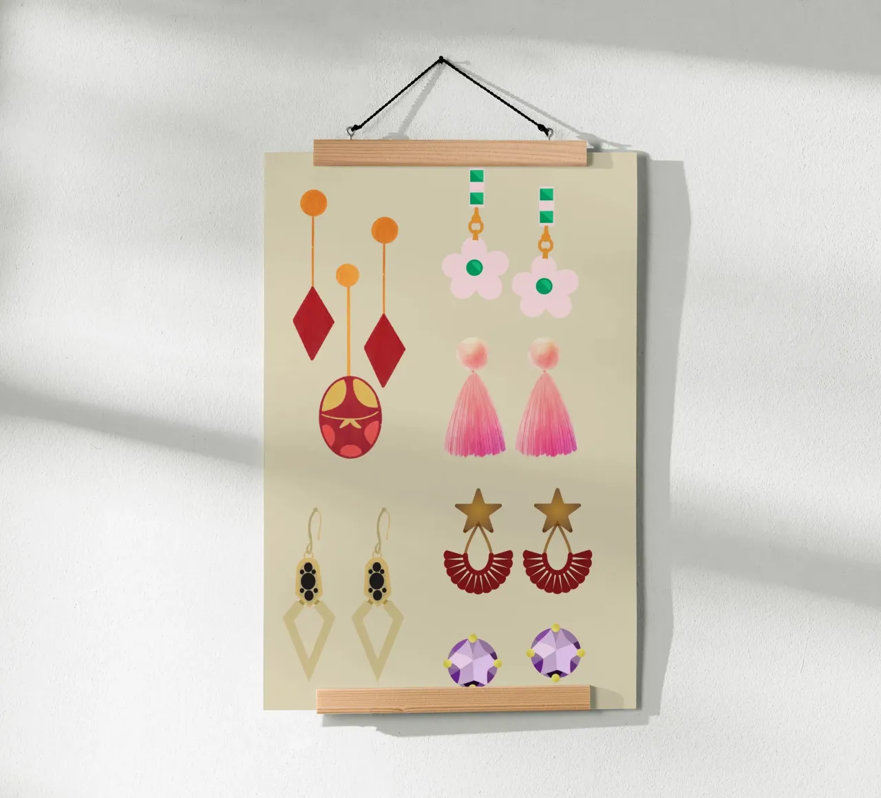 Earrings poster with plastic frame by AESTHETIC VIBES by Isabel