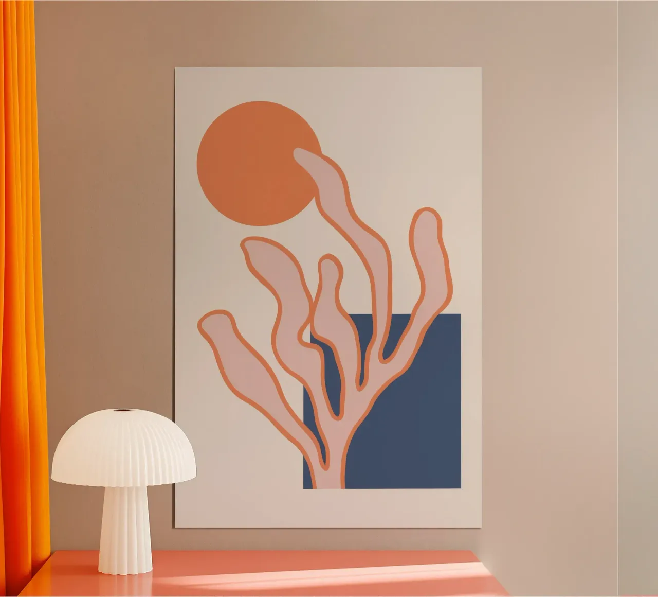 Danza del corallo celeste poster con telaio in alluminio da Stone Patina