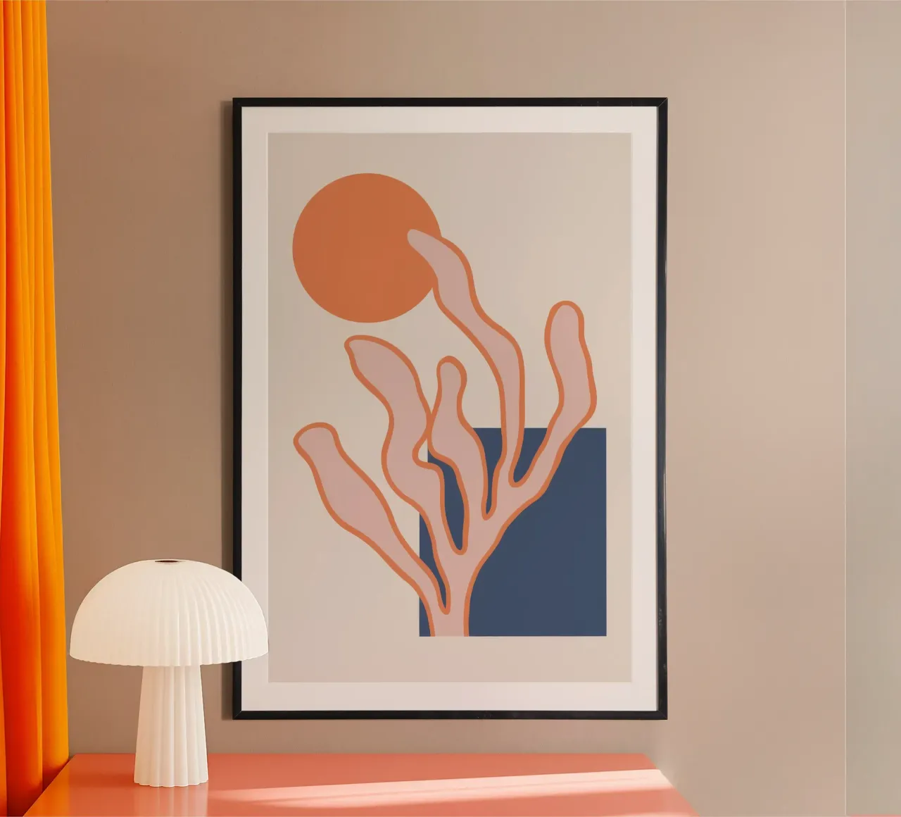 Danza del corallo celeste poster con telaio in alluminio da Stone Patina