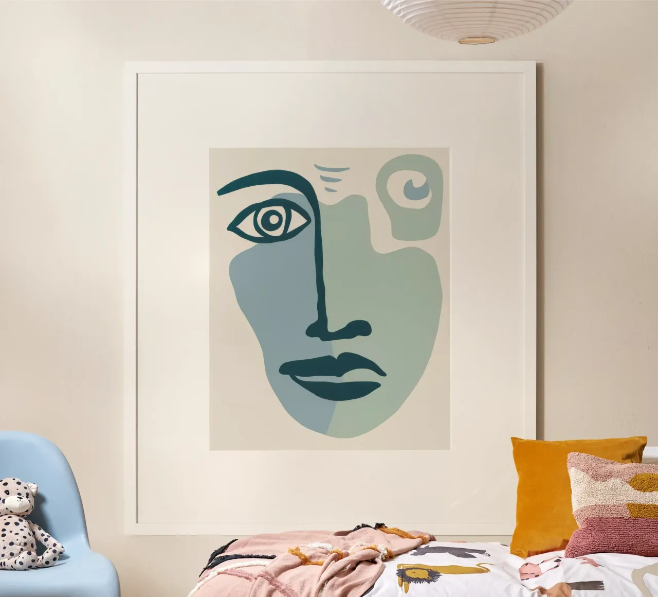 Contemplazione del paesaggio mentale ceruleo poster con telaio in alluminio da Stone Patina