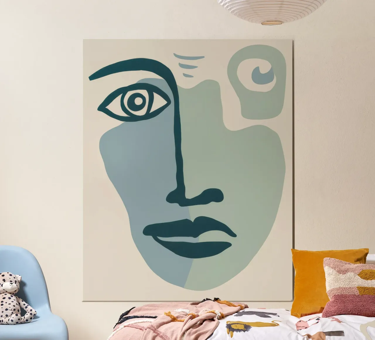Contemplazione del paesaggio mentale ceruleo poster con telaio in alluminio da Stone Patina