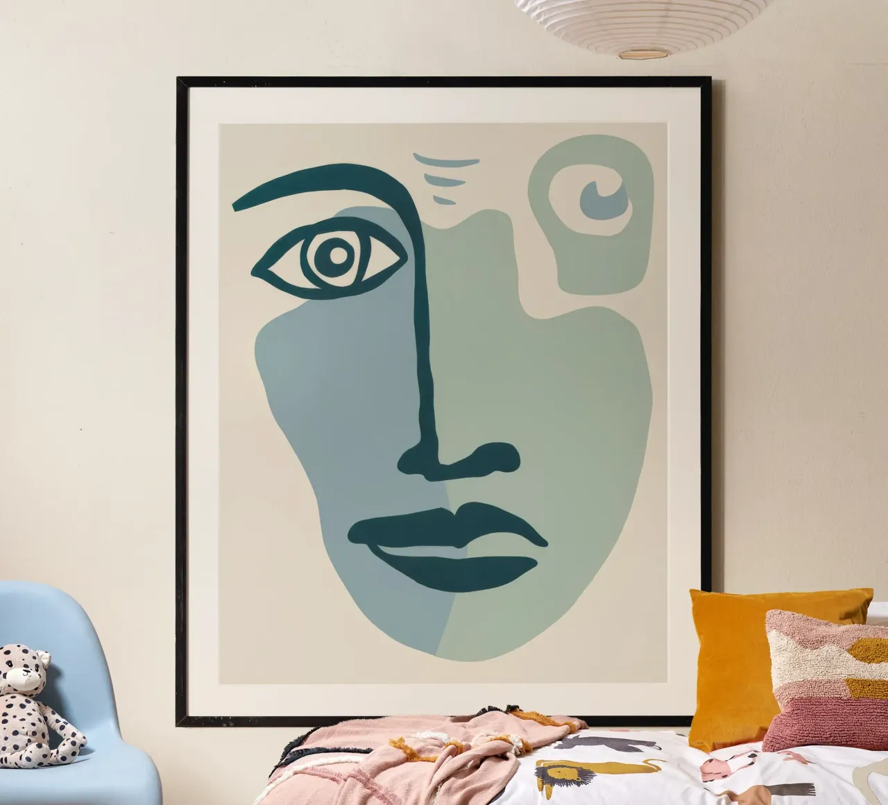 Contemplazione del paesaggio mentale ceruleo poster con telaio in alluminio da Stone Patina