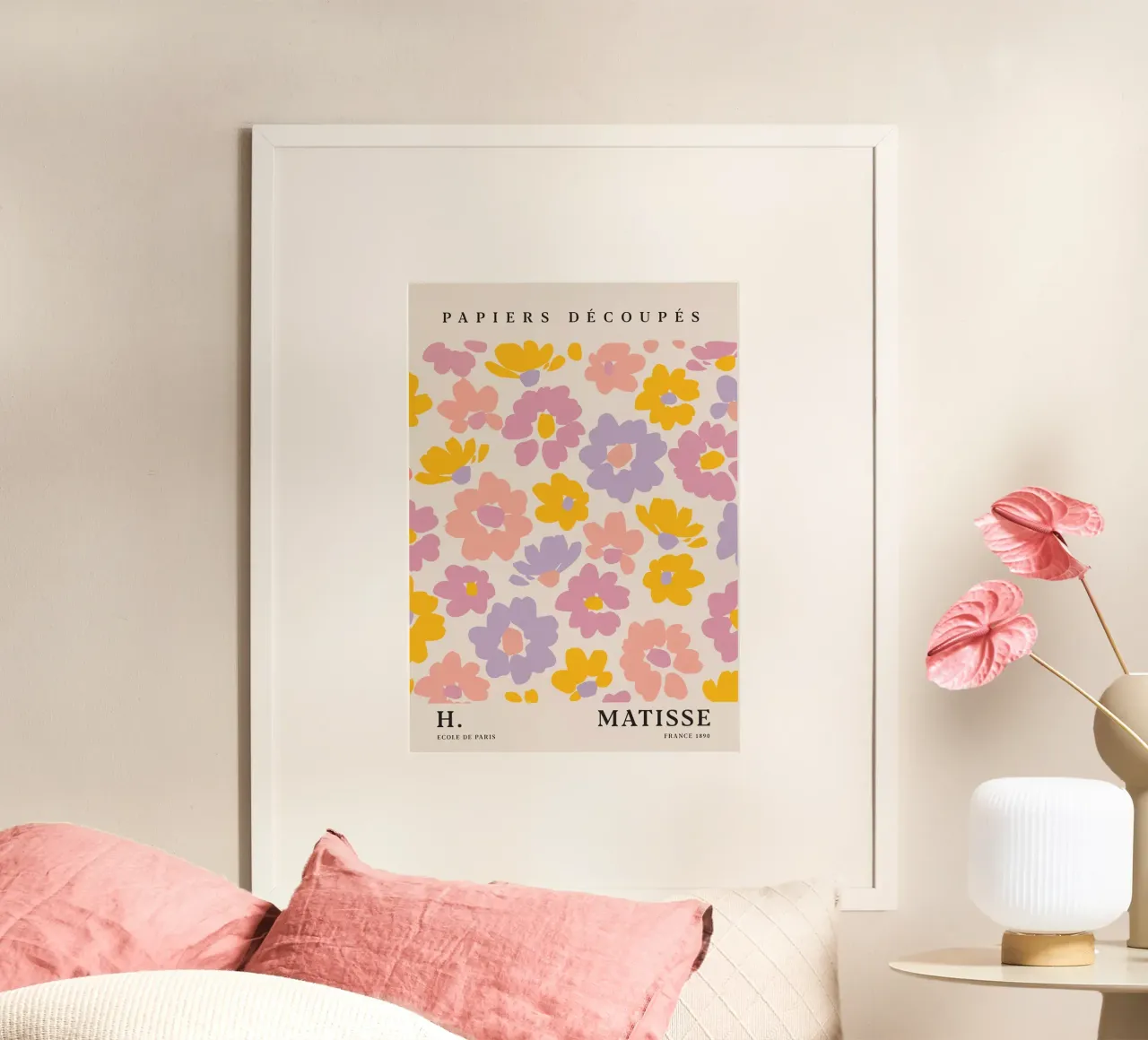 Texture dei fiori poster con telaio in legno da Vonda Shop