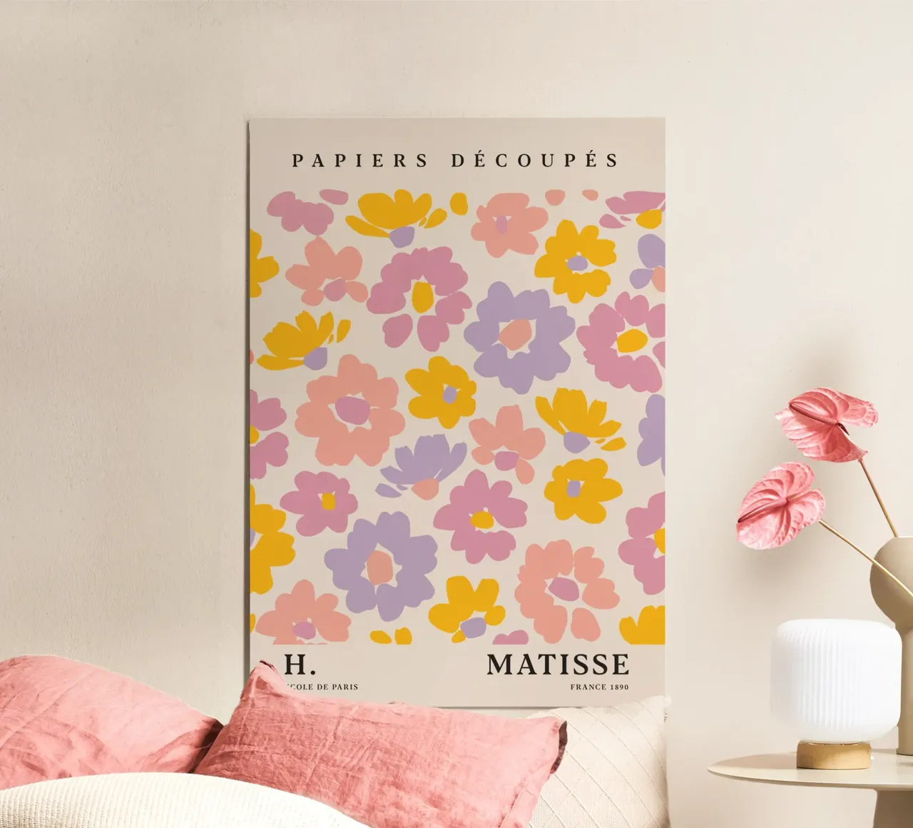 Texture dei fiori poster con telaio in legno da Vonda Shop