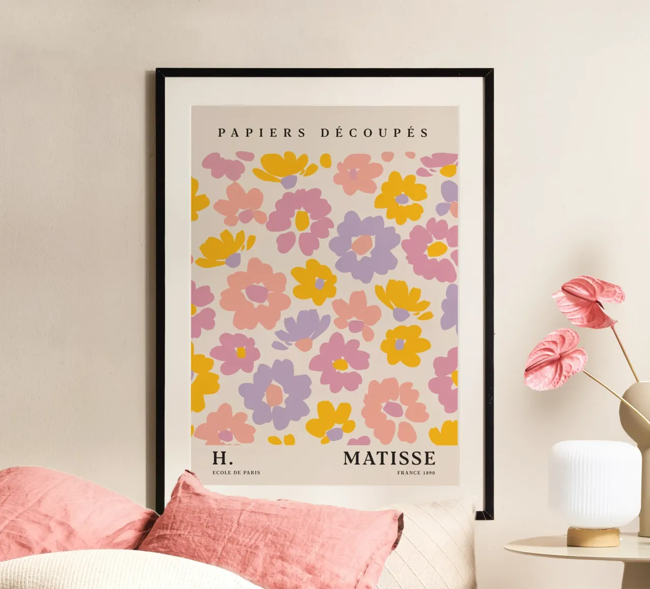Texture dei fiori poster con telaio in legno da Vonda Shop