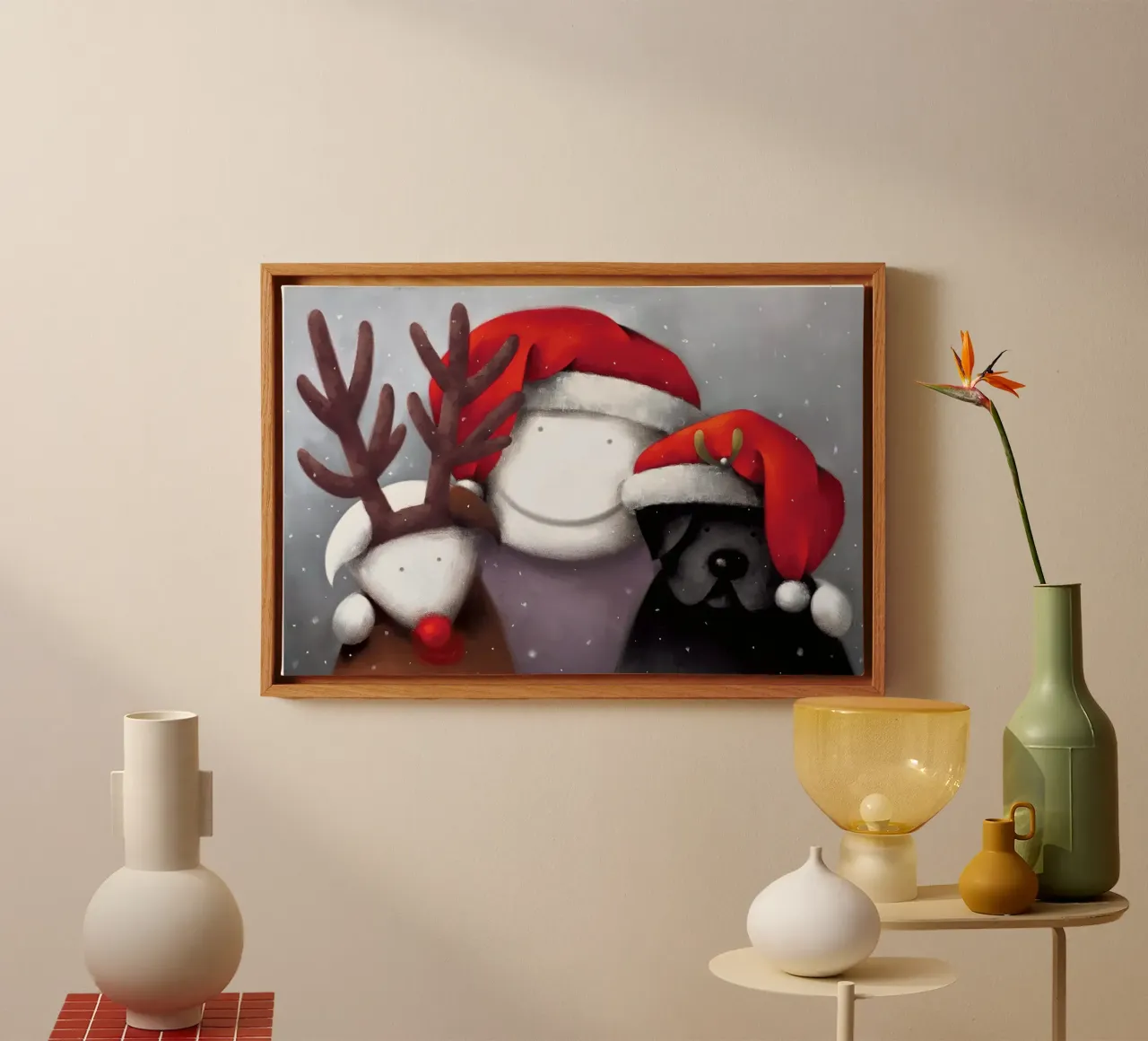 Ho Ho Ho von Doug Hyd Leinwand mit Schattenfugenrahmen von Hyde Hi