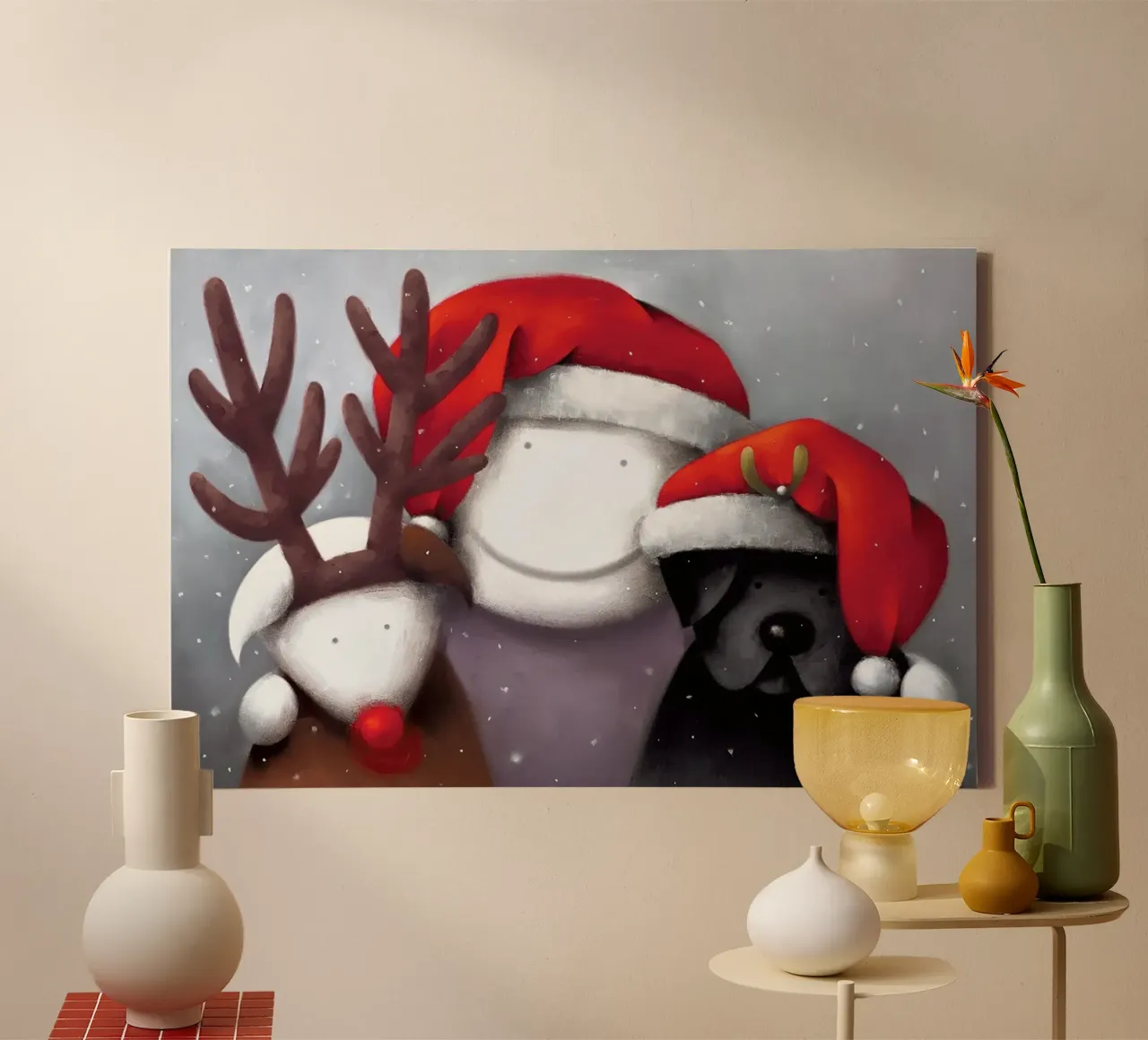 Ho Ho Ho von Doug Hyd Leinwand mit Schattenfugenrahmen von Hyde Hi