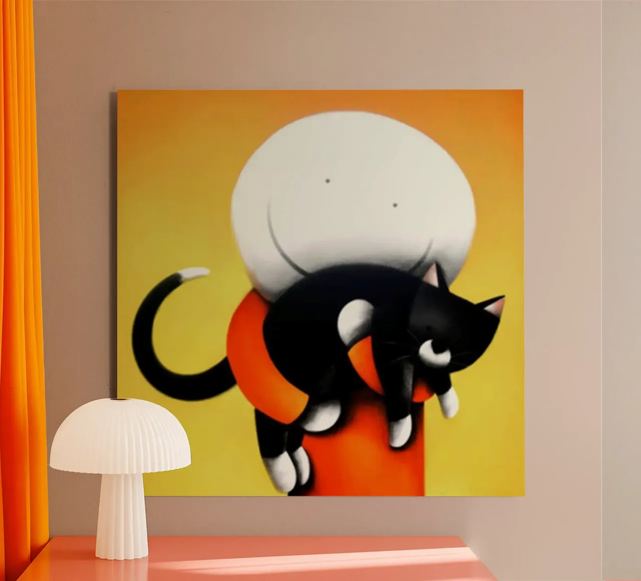 gatti in pigiama donna gatto Doug Hyde alluminio dibond da Hyde Hi