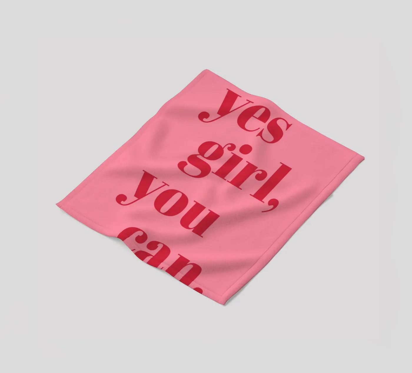 “Yes Girl, You Can” Feminist Empowerment Quote in Bold Red fleece blanket by pdigitalprints