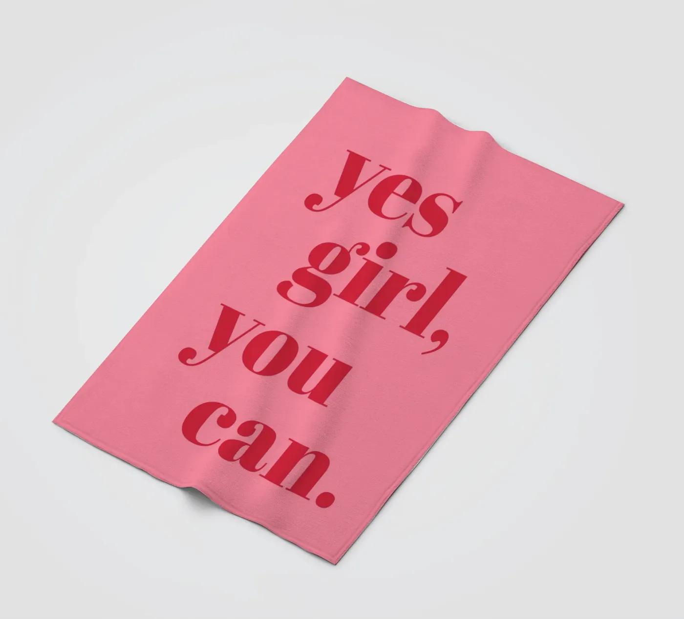 “Yes Girl, You Can” Feminist Empowerment Quote in Bold Red fleece blanket by pdigitalprints