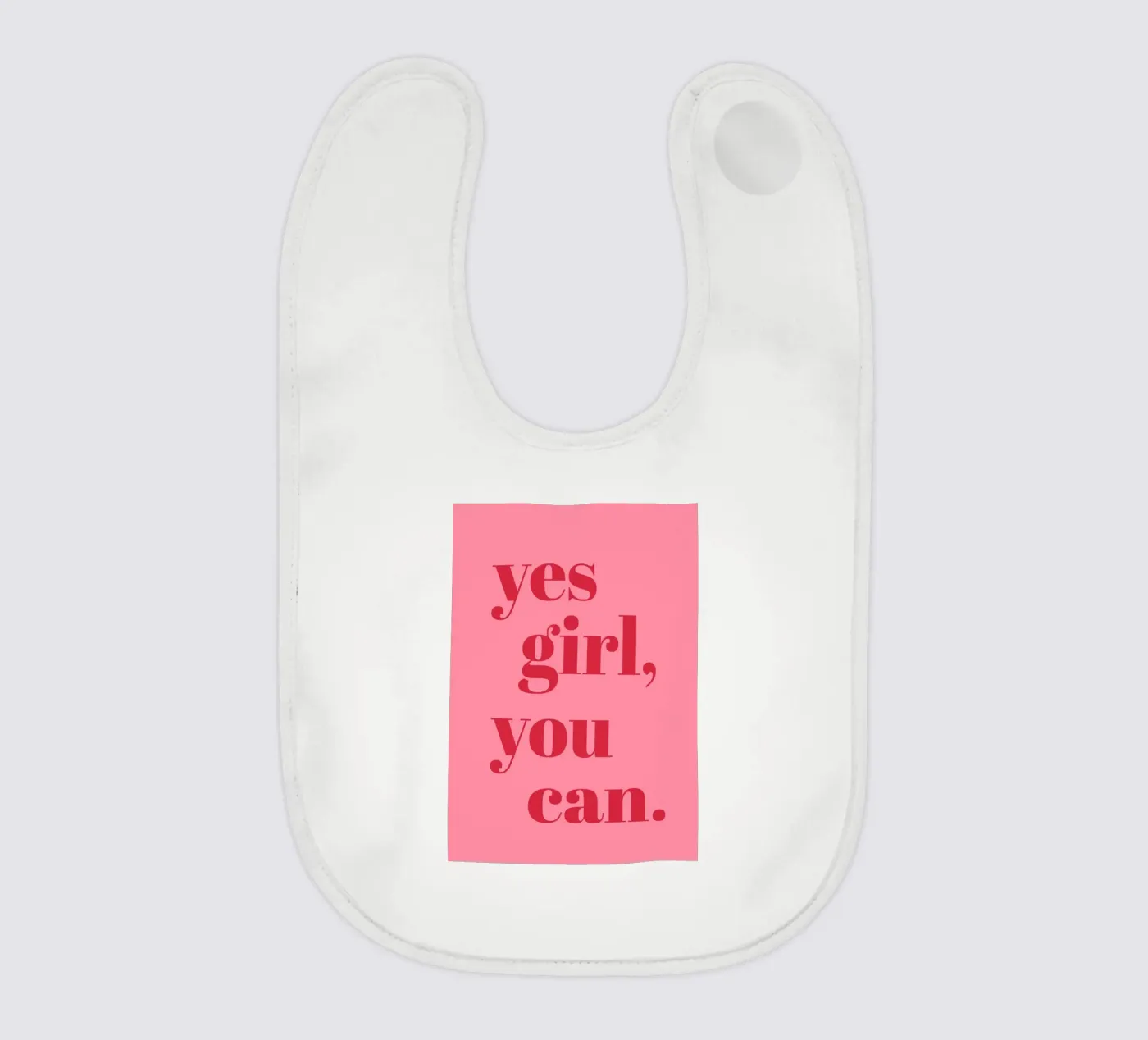 “Yes Girl, You Can” Feminist Empowerment Quote in Bold Red baby bib by pdigitalprints