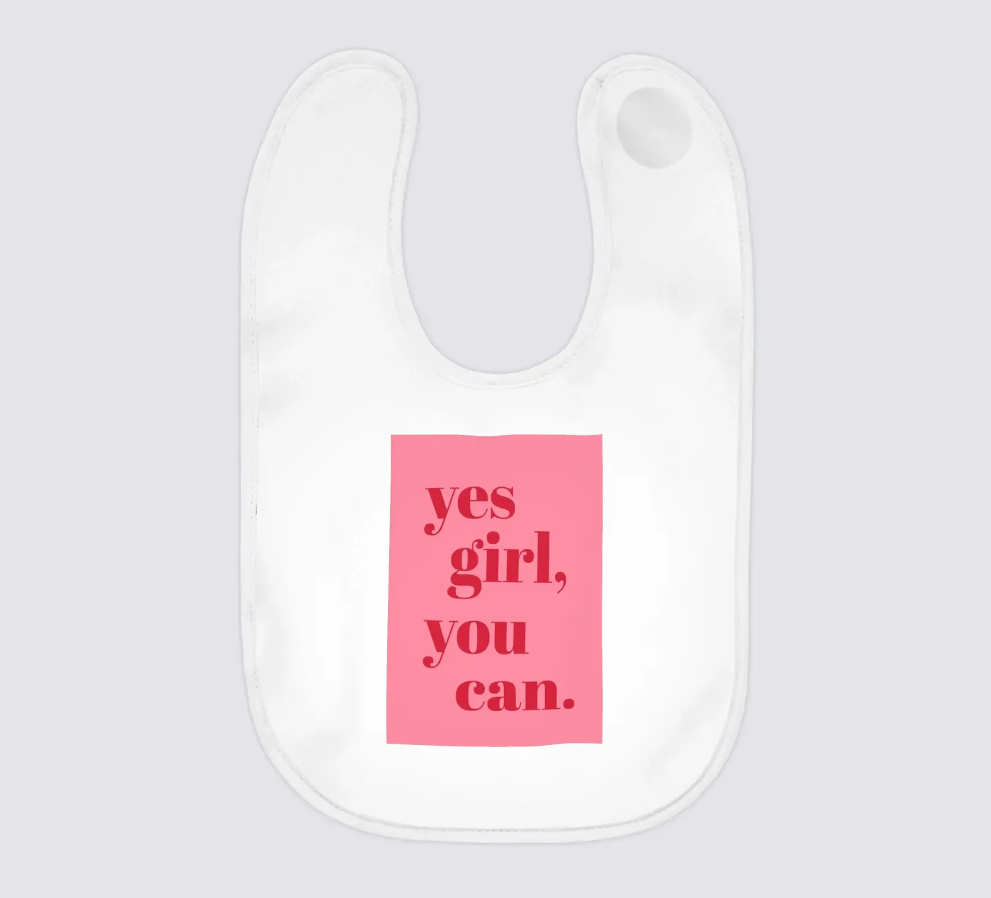 “Yes Girl, You Can” Feminist Empowerment Quote in Bold Red baby bib by pdigitalprints
