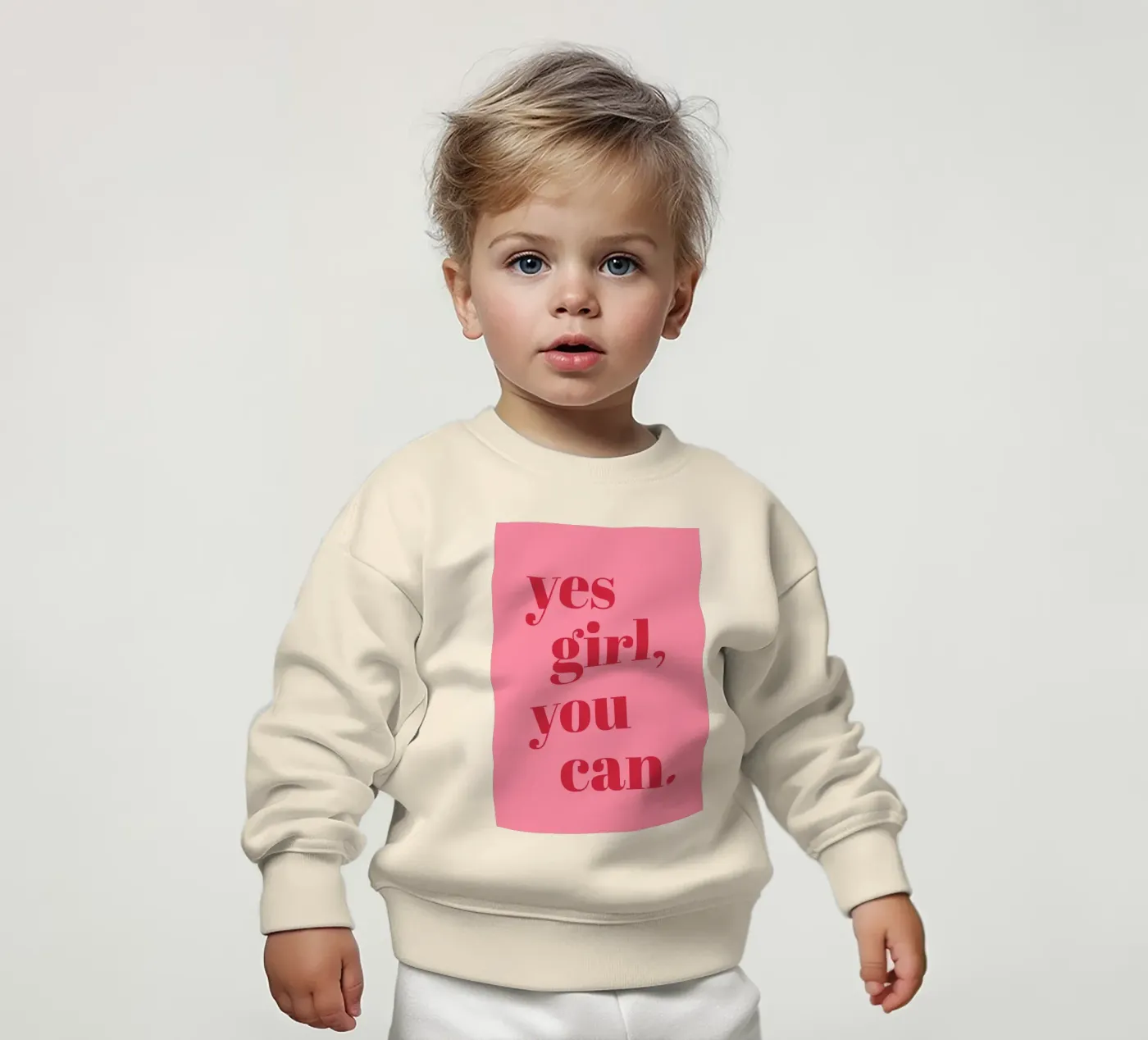 “Yes Girl, You Can” Feminist Empowerment Quote in Bold Red baby sweatshirt by pdigitalprints